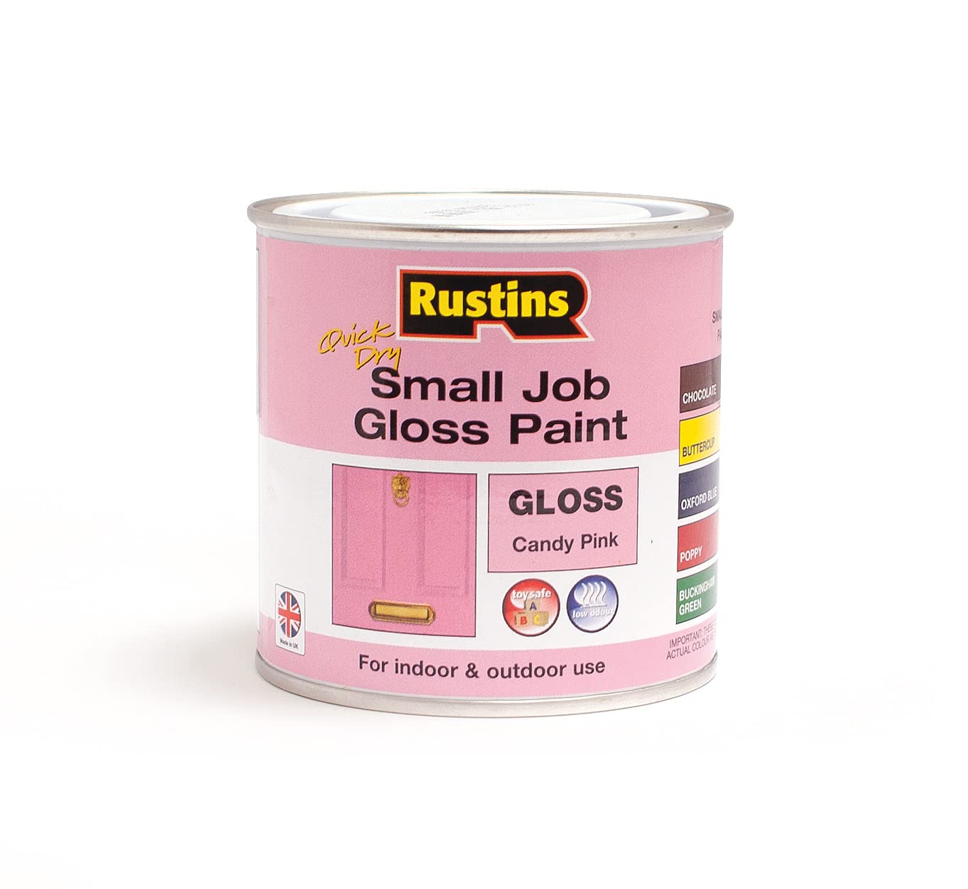 RUSTINS Small Job Gloss Paint - Candy Pink | 250ml Water-Based for Wood & Metal 1