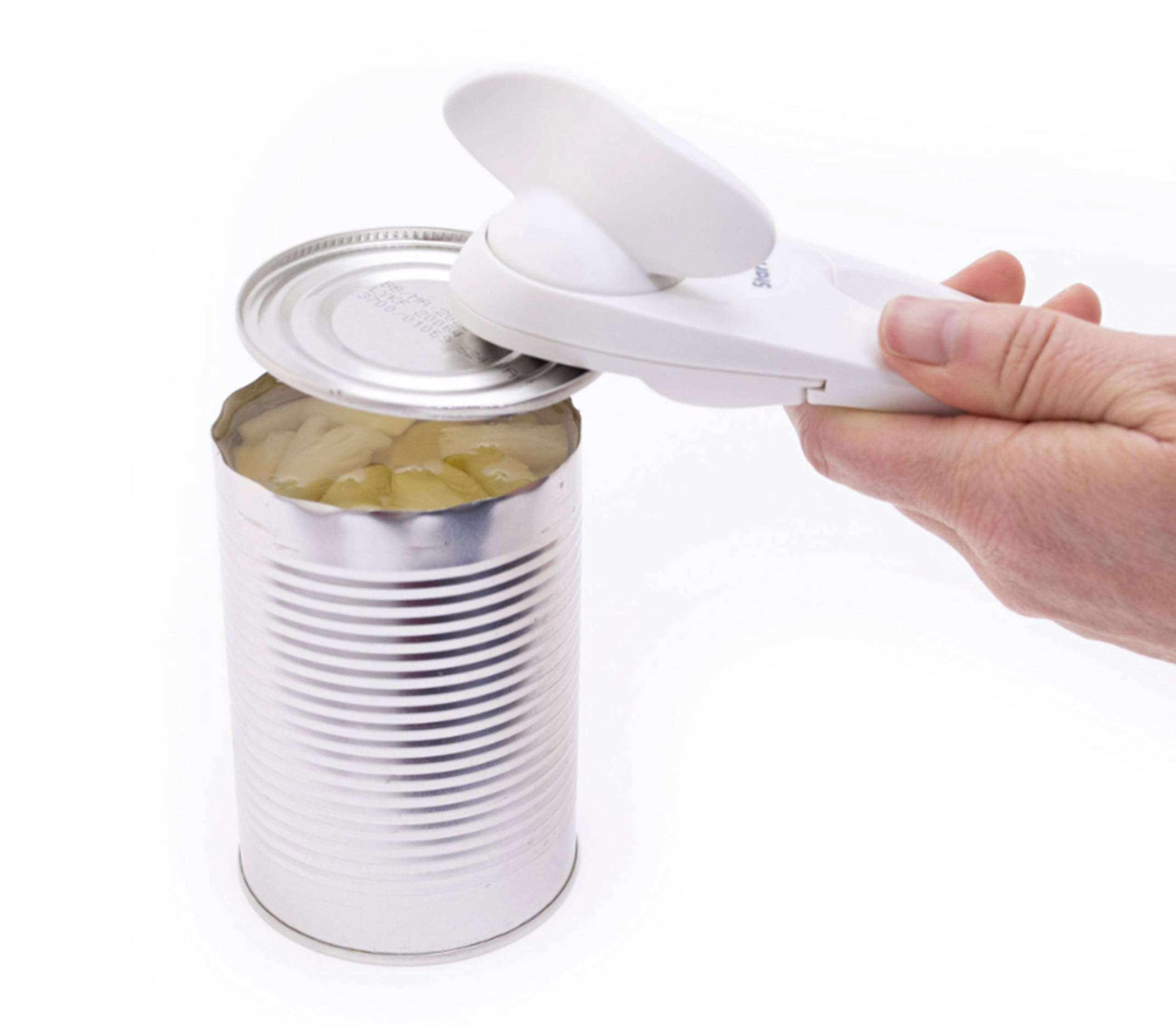 STARFRIT Little Beaver Can Opener - Ambidextrous, Hygienic Lid Hold | Plastic, White 5
