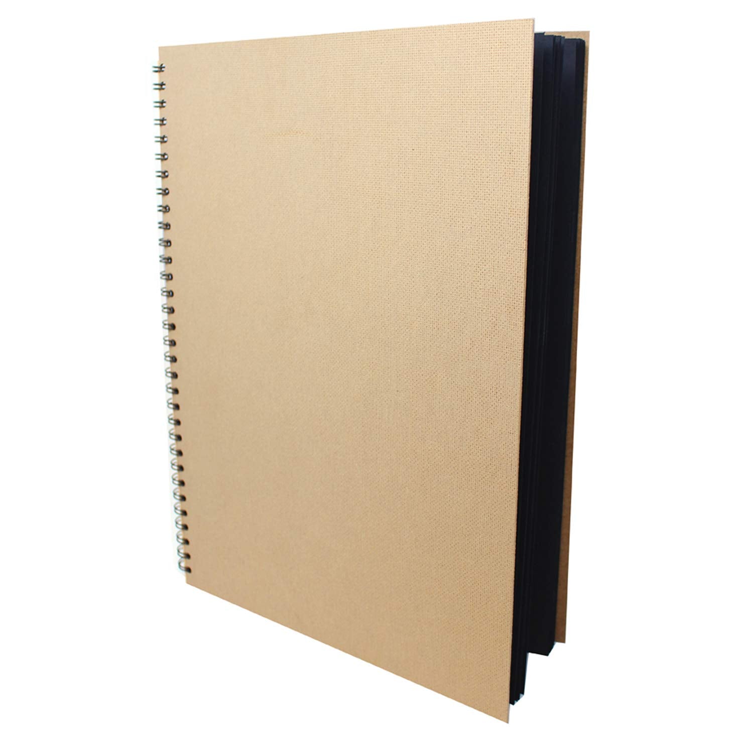 Artway Enviro Spiral Bound A3 Black Card Sketchbook - 60 Sides, 270GSM | UK Made 1