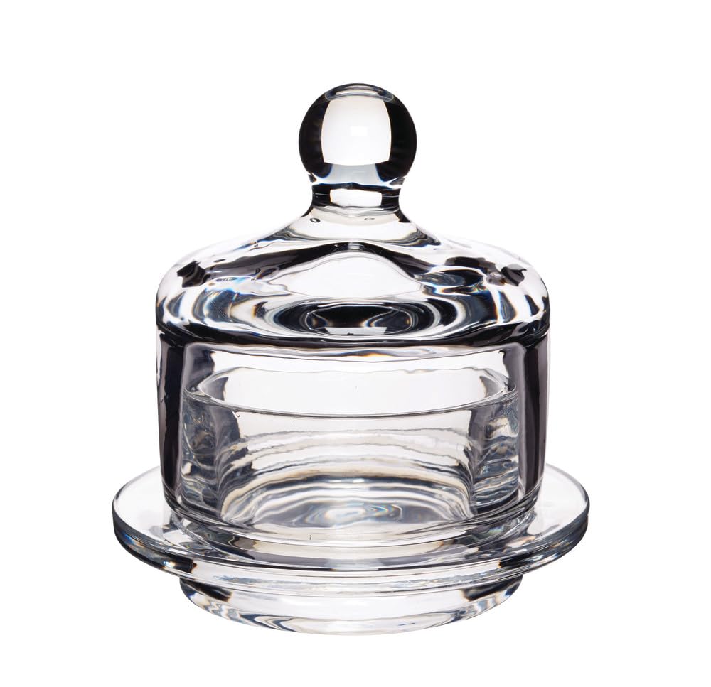 Artesà Glass Mini Butter Dish with Lid | Crystal Clear | Dishwasher Safe | 9 x 9.5 cm 1
