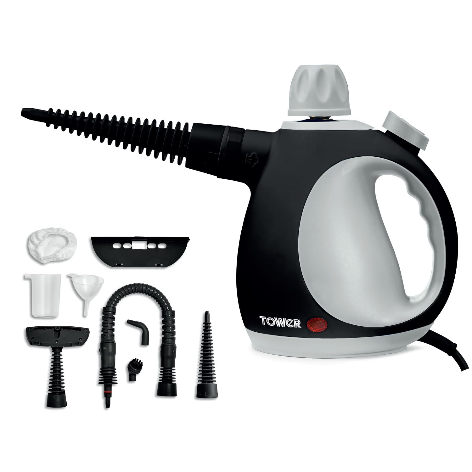 Tower T134000PL THS10 Corded Handheld Steam Cleaner with 9 Accessories | 1050W | Kills 99.99% Bacteria 1