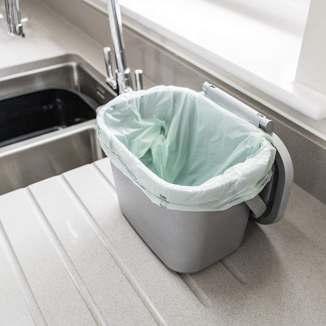 Addis Everyday Kitchen Food Waste Compost Caddy Bin - 4.5 Litre Capacity, Mist Soft Green | Dishwasher Safe