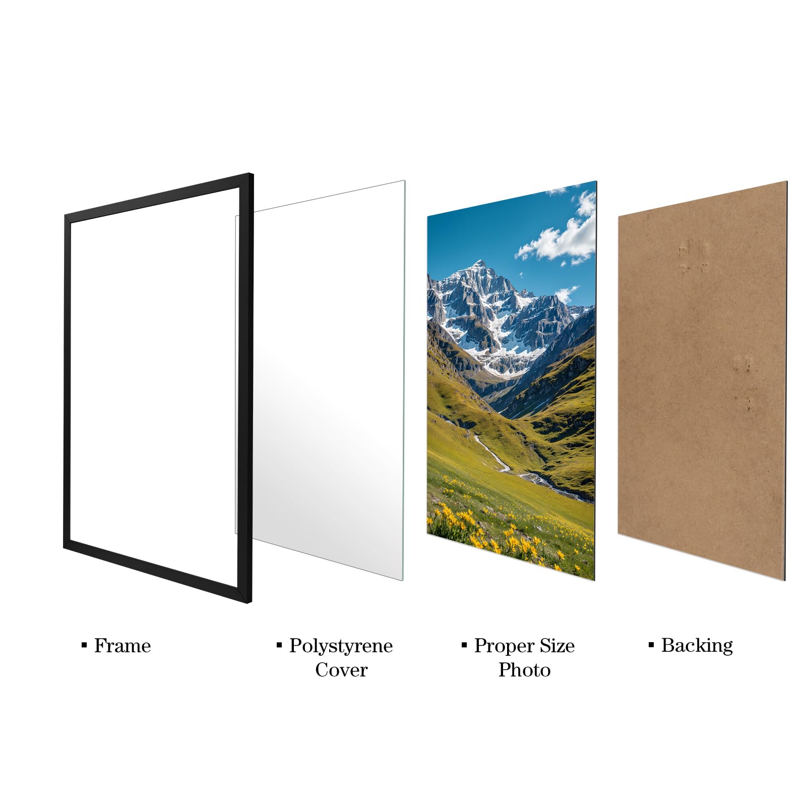Ditwis A2 Picture Frame Black - Aluminium Photo Frame for Posters and Photos | Wall Mount Display 3