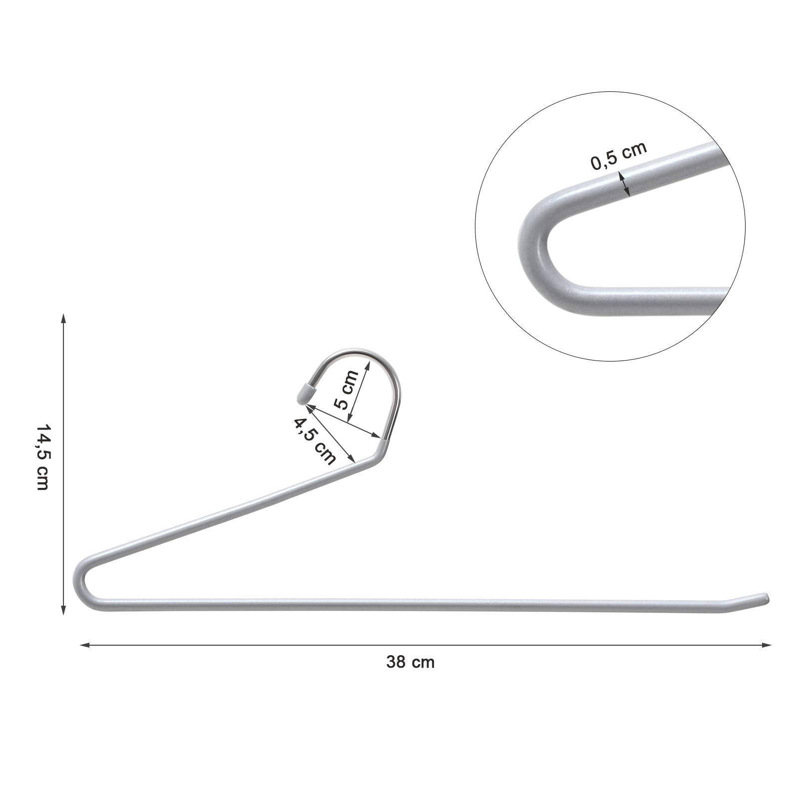 SONGMICS Pack of 20 Metal Trouser Hangers with Open End and Non-Slip Coating | 3kg Capacity 5