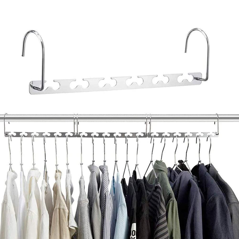 1ABOVE Space Saving Hangers - Heavy Duty Stainless Steel for Wardrobe Organization | 5 Pack 4