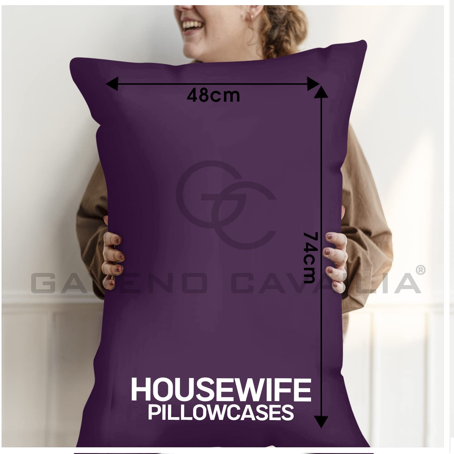 GC GAVENO CAVAILIA Housewife Pillowcases 2 Pack, Polycotton Berry Standard Size 6