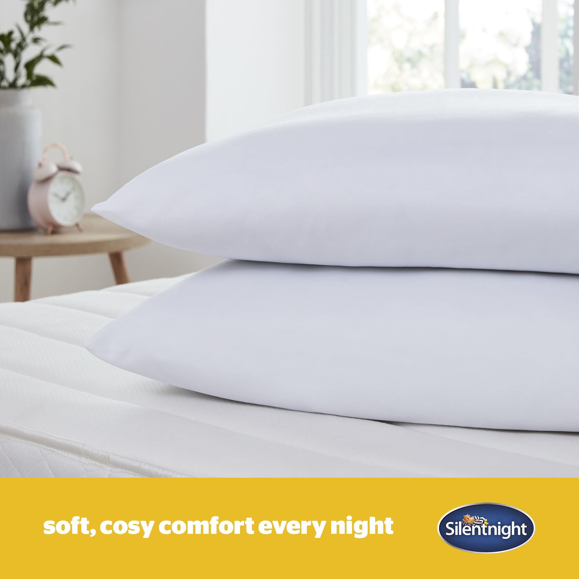 Silentnight Essentials Collection Pillow - Soft/Medium Support | Hypoallergenic | Machine Washable | 2 Pack 2