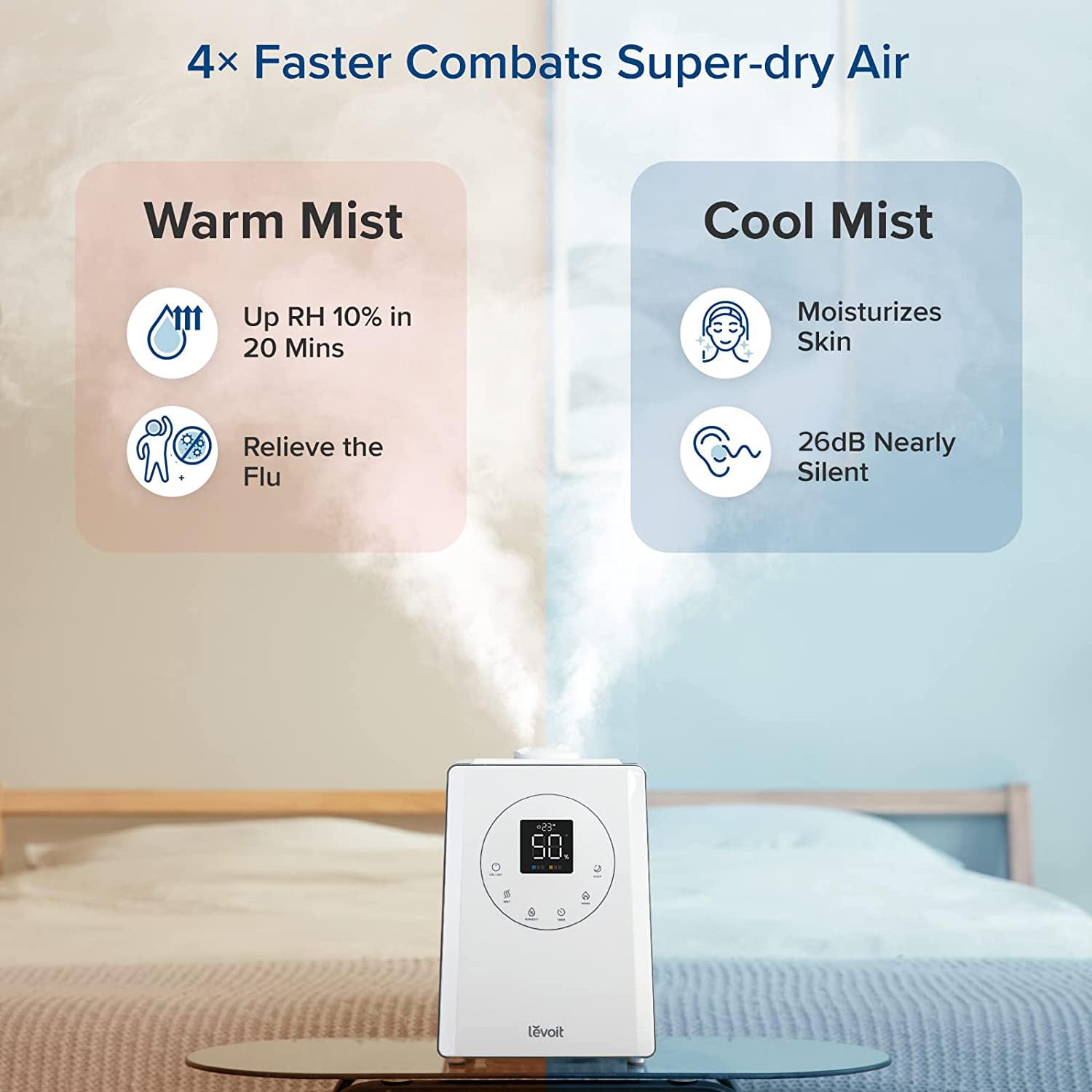 Levoit Smart Humidifier - 6L Warm & Cool Mist | Up to 50 Hour Runtime | App & Voice Control 3