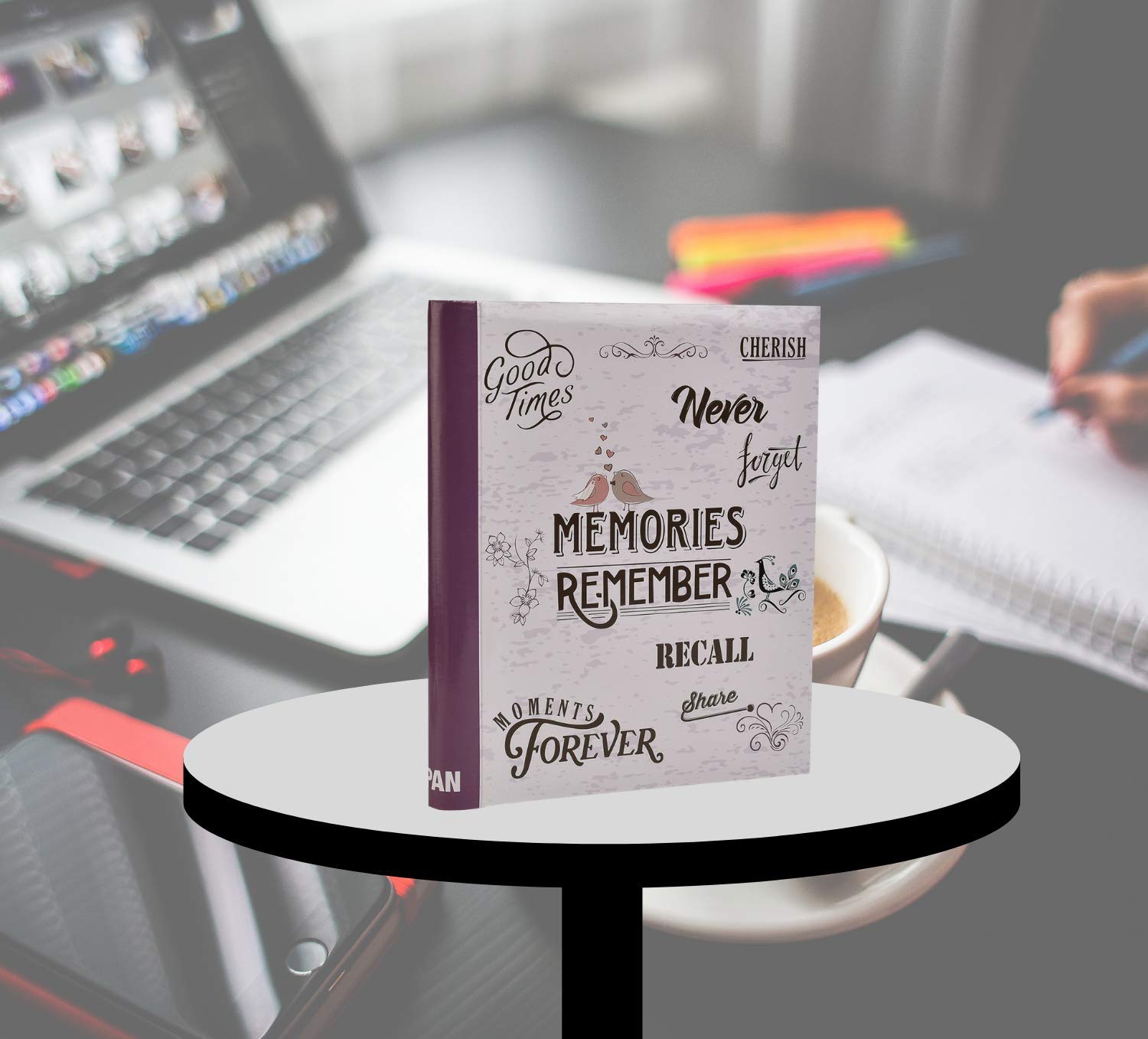 ARPAN Large Self Adhesive Photo Album | Holds Up to A4 Size | 20 Sheets | Memories Purple 4