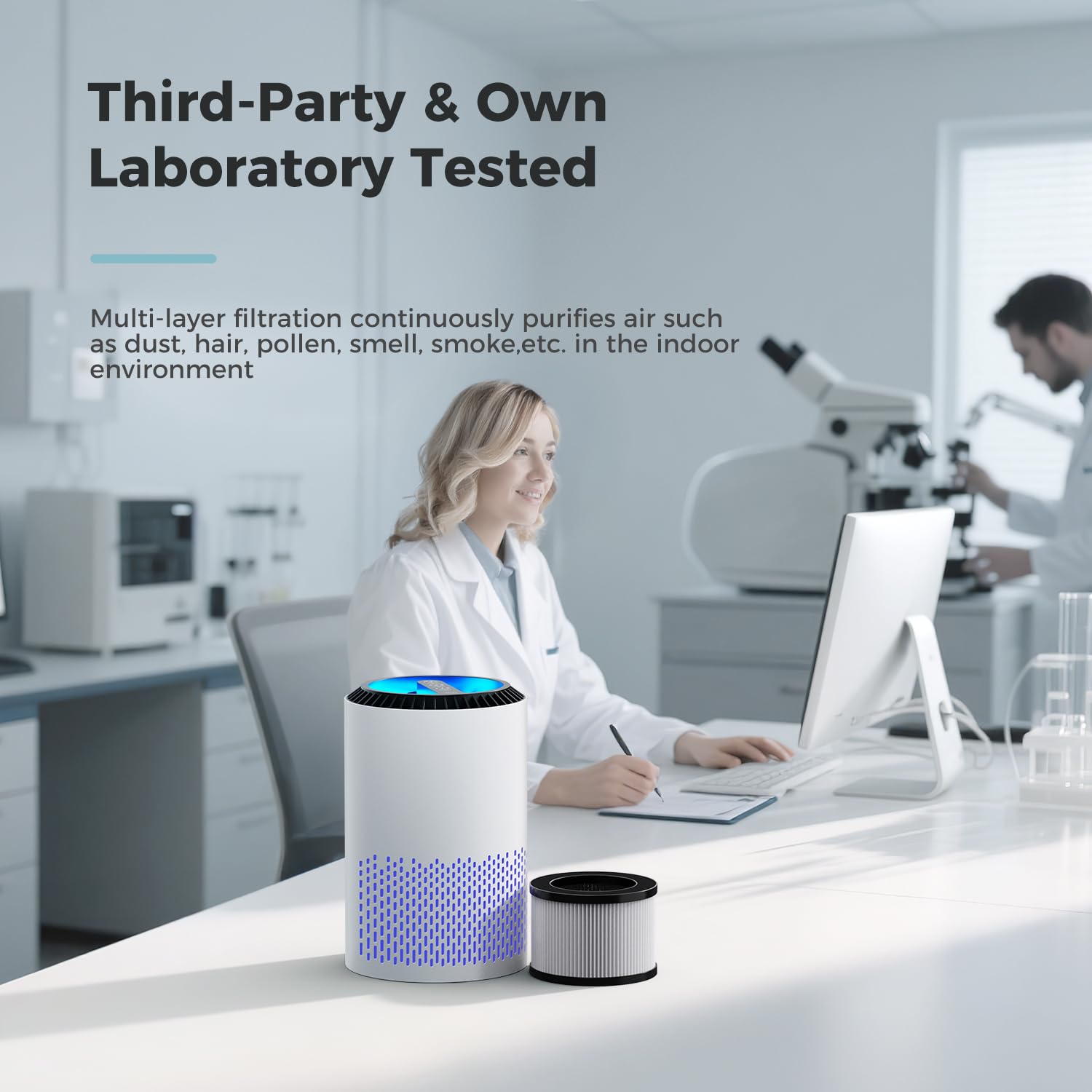 AROEVE Air Purifier for Bedroom and Home - H13 HEPA Filter | 22dB Sleep Mode | 7W Energy Star 5