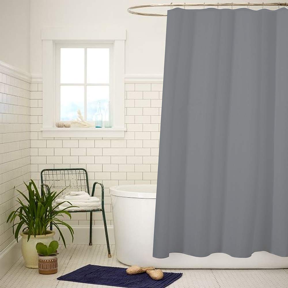 ANSIO Polyester Shower Curtain - Mould & Mildew Resistant | 180cm x 200cm | Includes Hooks 7
