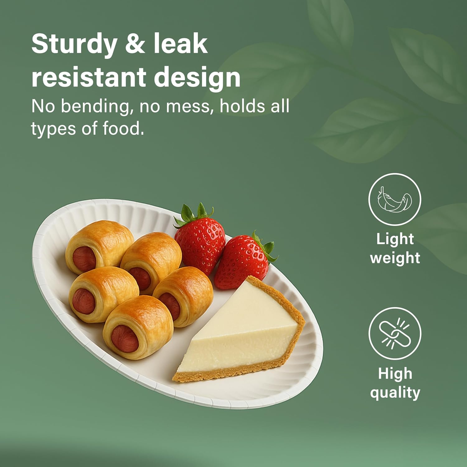 Vivo Technologies 100-Pack 9-inch Disposable Paper Plates | White | Eco-Friendly & Compostable 5