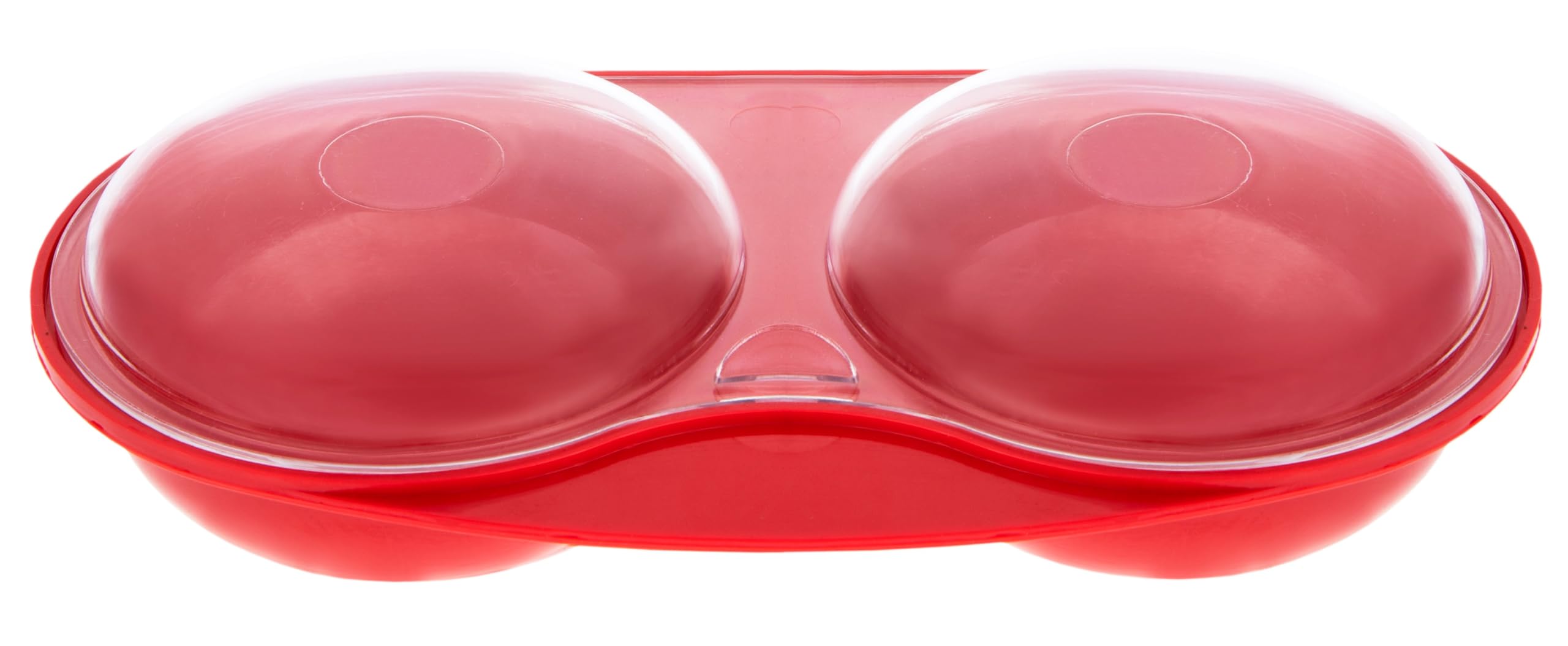 Easycook Microwave Egg Poacher - 2 Cup Capacity | Red Plastic | Dishwasher Safe 1