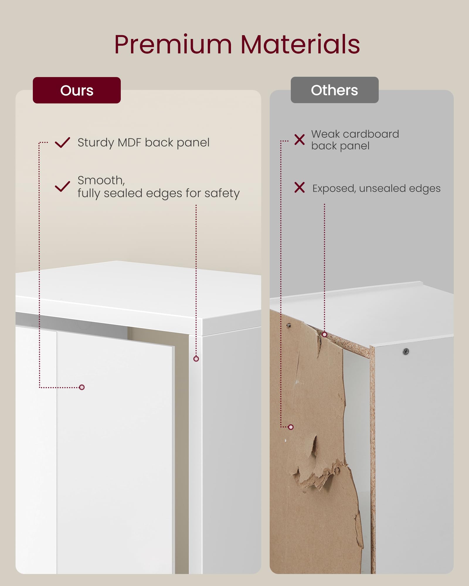 VASAGLE CUSTOS Collection - 4-Tier Cube Bookcase Storage Shelf | Cloud White | 10kg Capacity 5
