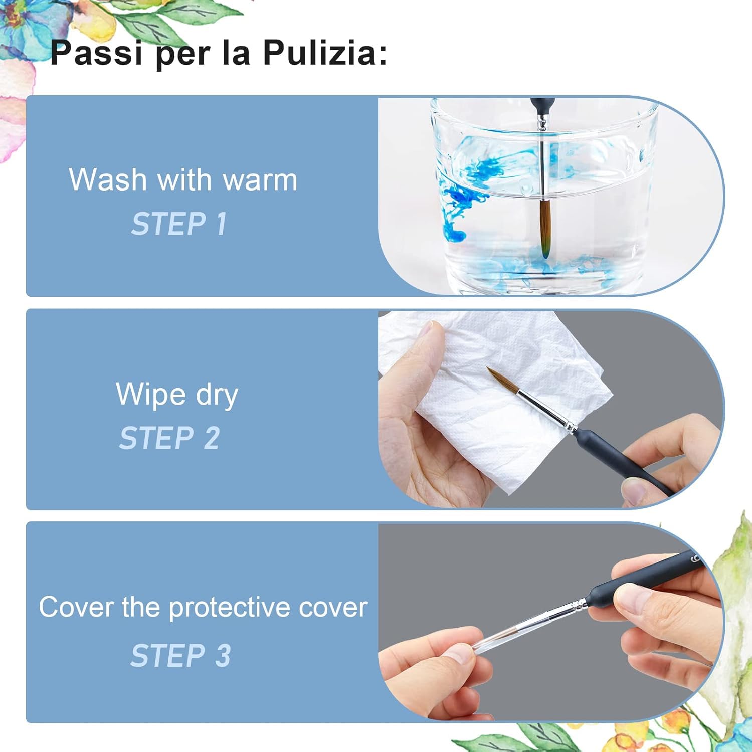 elzle Artist Paint Brushes - 10 PCS Miniature Fine Detail Set | Nylon Bristles | Ergonomic Wood Handle 5