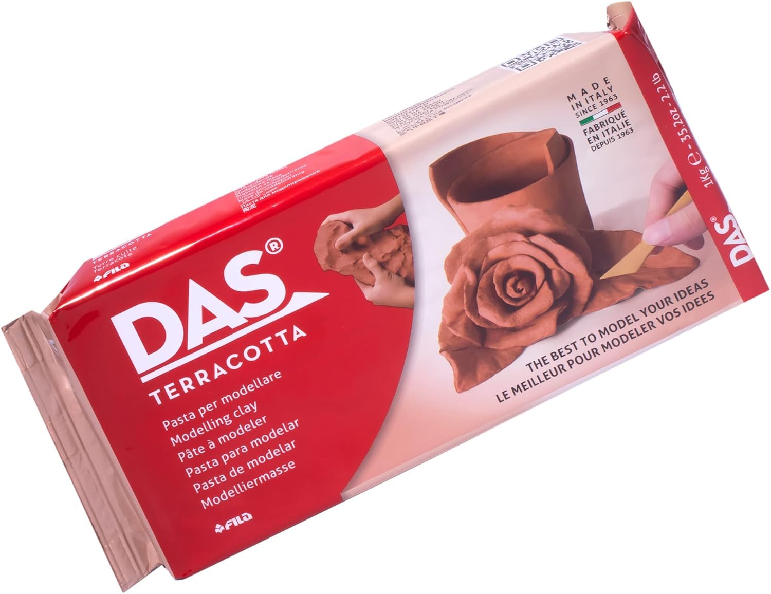DAS Terracotta Air-Hardening Modelling Clay - 1kg | Dries in 12-24 Hours | Decorate with Paint 1