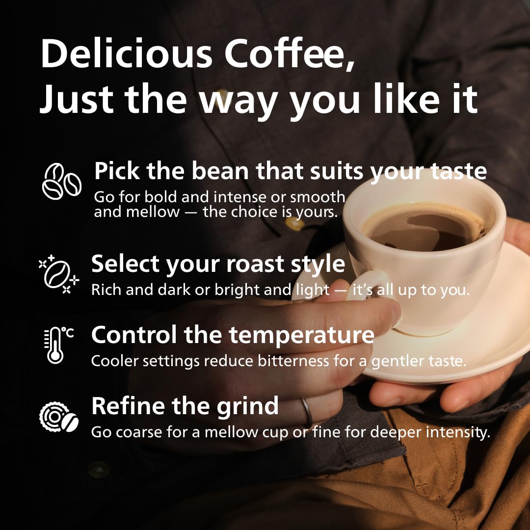 Philips 2200 Series Bean to Cup Coffee Machine - 2 Coffee Varieties, Classic Milk Frother, Black 9