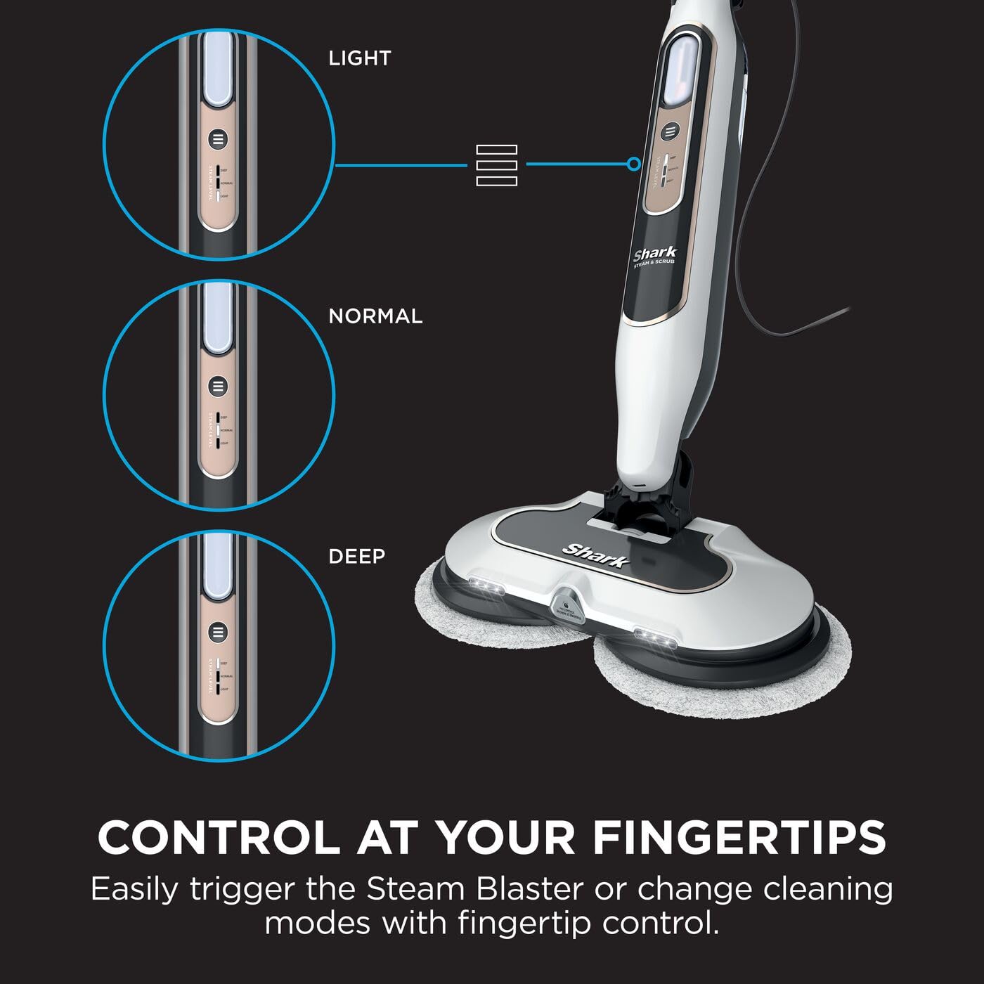Shark Steam Mop with Steam Blaster & 2 Rotating Power Pads | Sanitises up to 99.9% Germs | 8m Cord 5