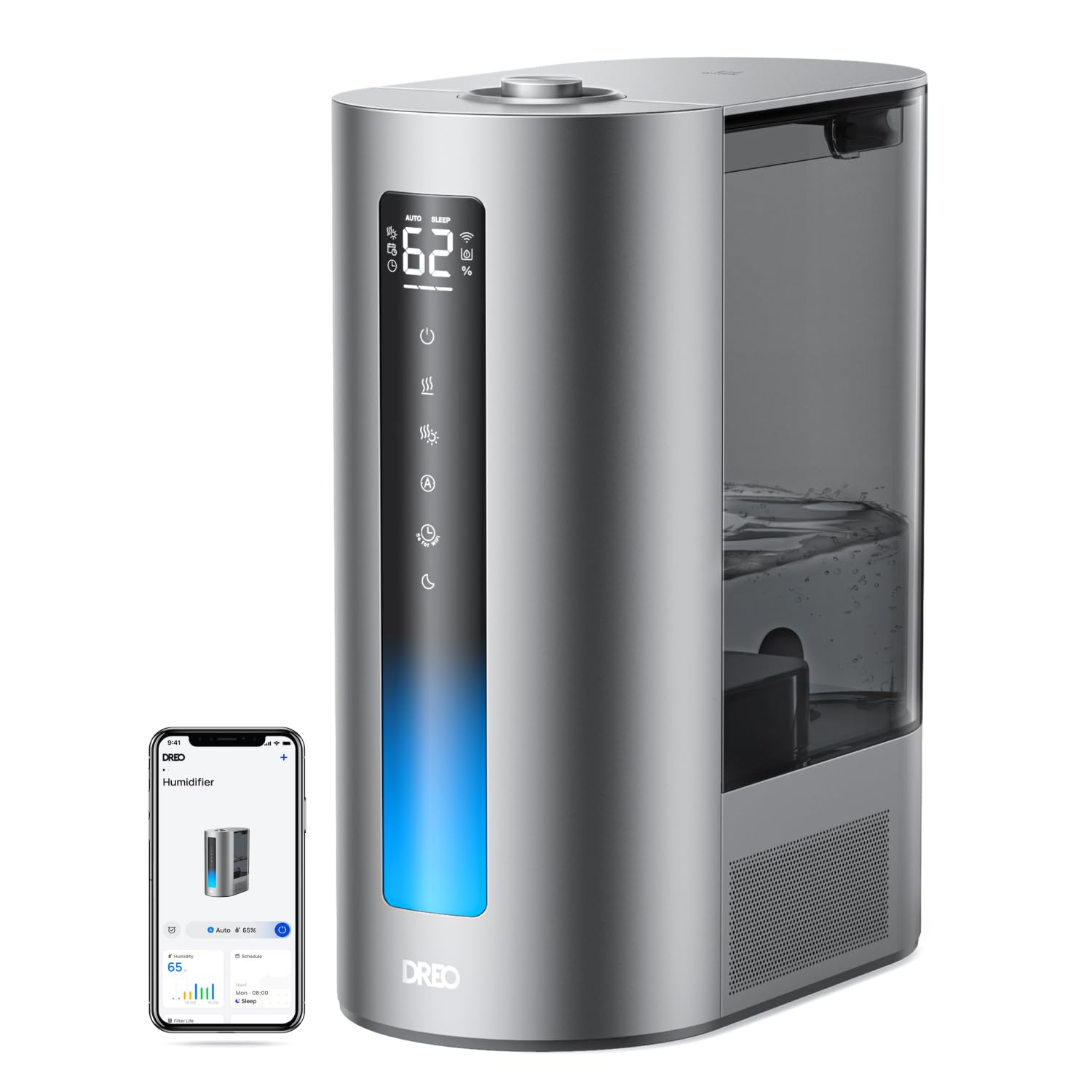 Dreo Smart Humidifier for Bedroom - 6L Warm & Cool Mist | 500mL/hr Output | App Control