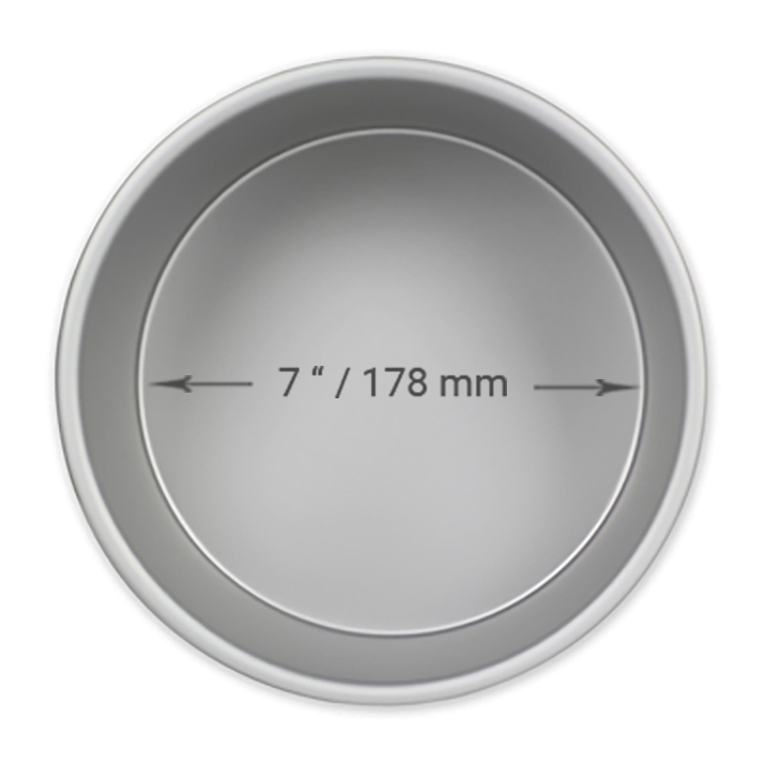 PME Professional Anodized Aluminum Round Cake Pan - 7 Inch Diameter x 2 Inch Depth | Oven Safe 1
