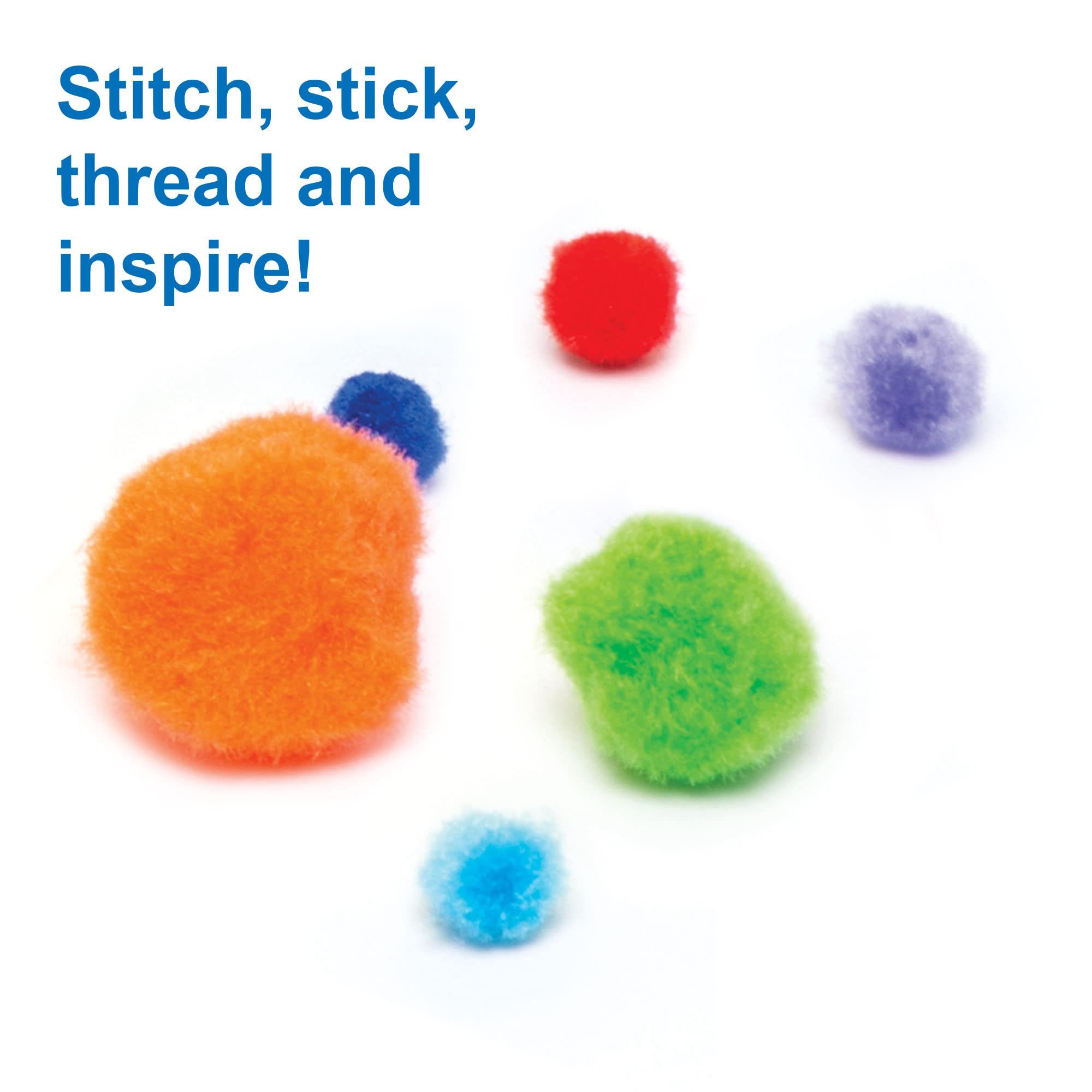 Baker Ross Rainbow Colours Pom Poms Value Pack - 200 Pieces | 3 Assorted Sizes | 7 Colours 4