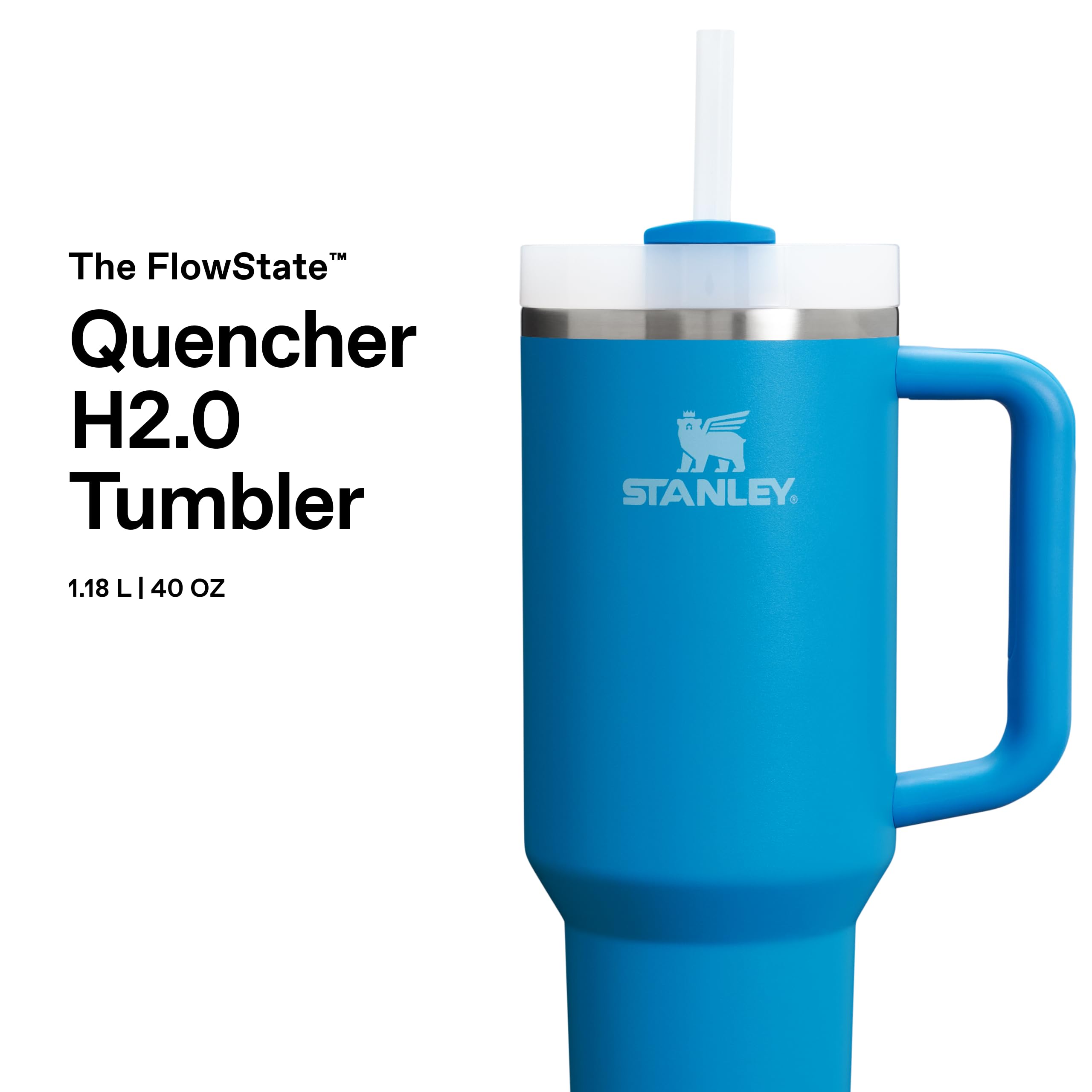 STANLEY 1913 Quencher H2.0 Flowstate Tumbler 1.2L - Cold 11 Hrs, Ice 48 Hrs | Azure 3