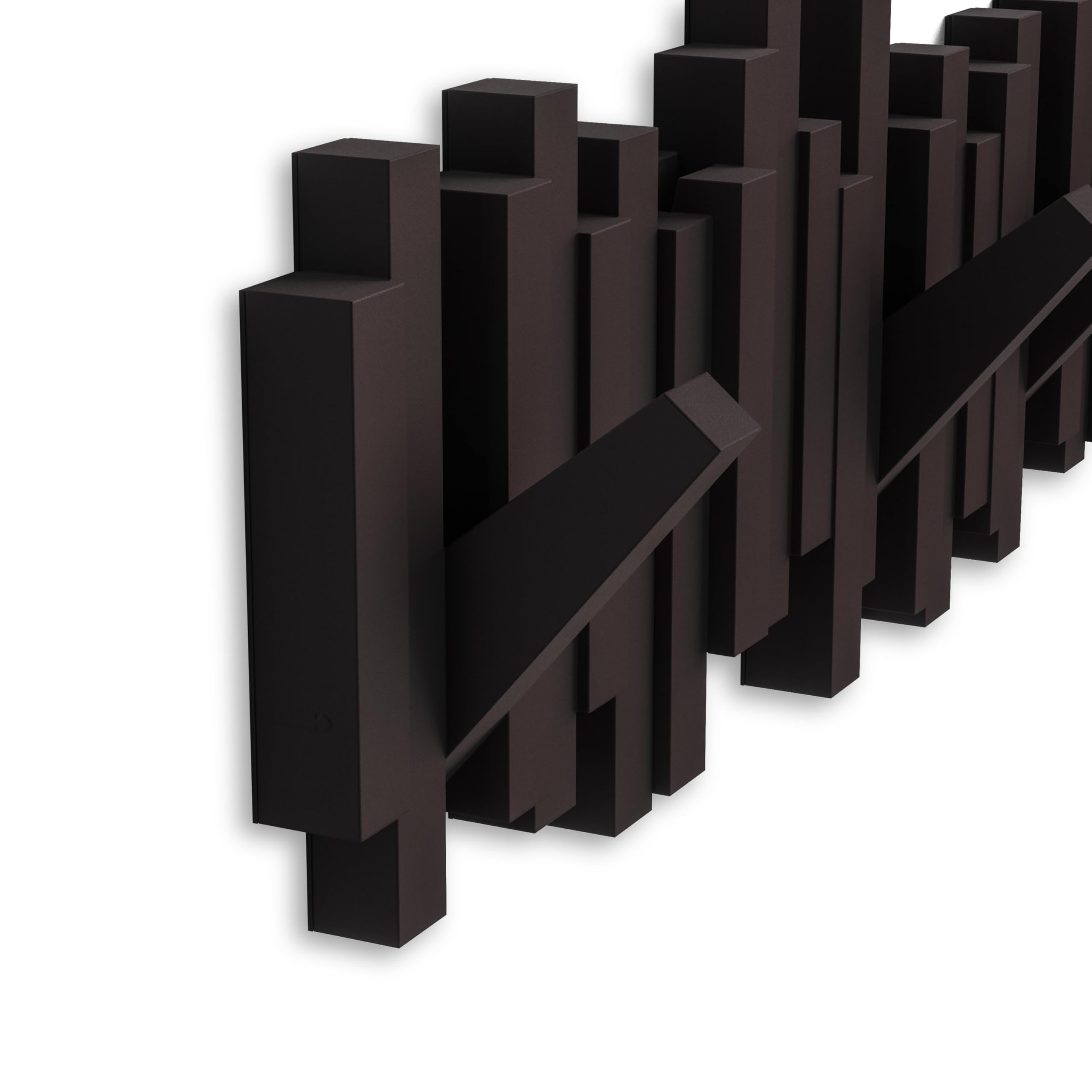 Umbra Sticks Wall-Mounted Coat Rack Rail Hook - 5 Retractable Pegs | Espresso Plastic | Modern Design 8