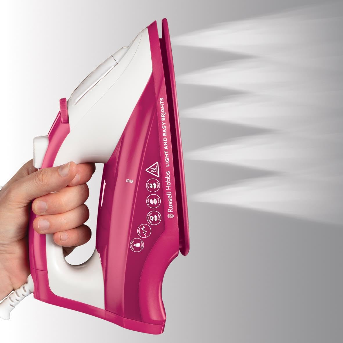 Russell Hobbs Light & Easy Brights Berry Steam Iron - 2400W | 115g Steam Shot | Fabric Softening Infused Soleplate 4