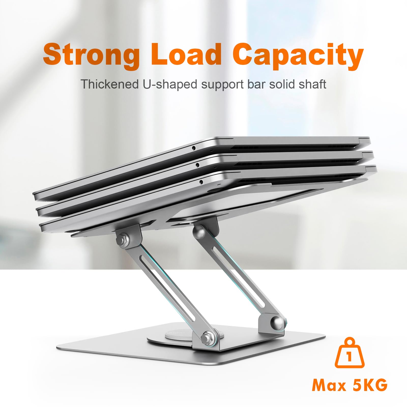 GRIFEMA Laptop Stand - 360° Swivel Base, Foldable & Adjustable Height for 11-17 Inch Laptops 8