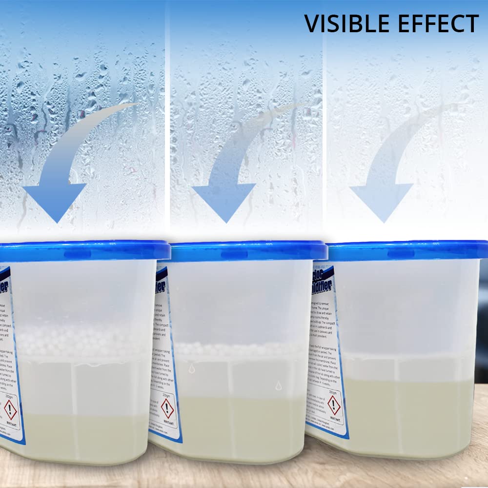 ANSIO Dehumidifier Disposable Moisture Absorber Tubs - Pack of 10 | Calcium Chloride | Blue 7