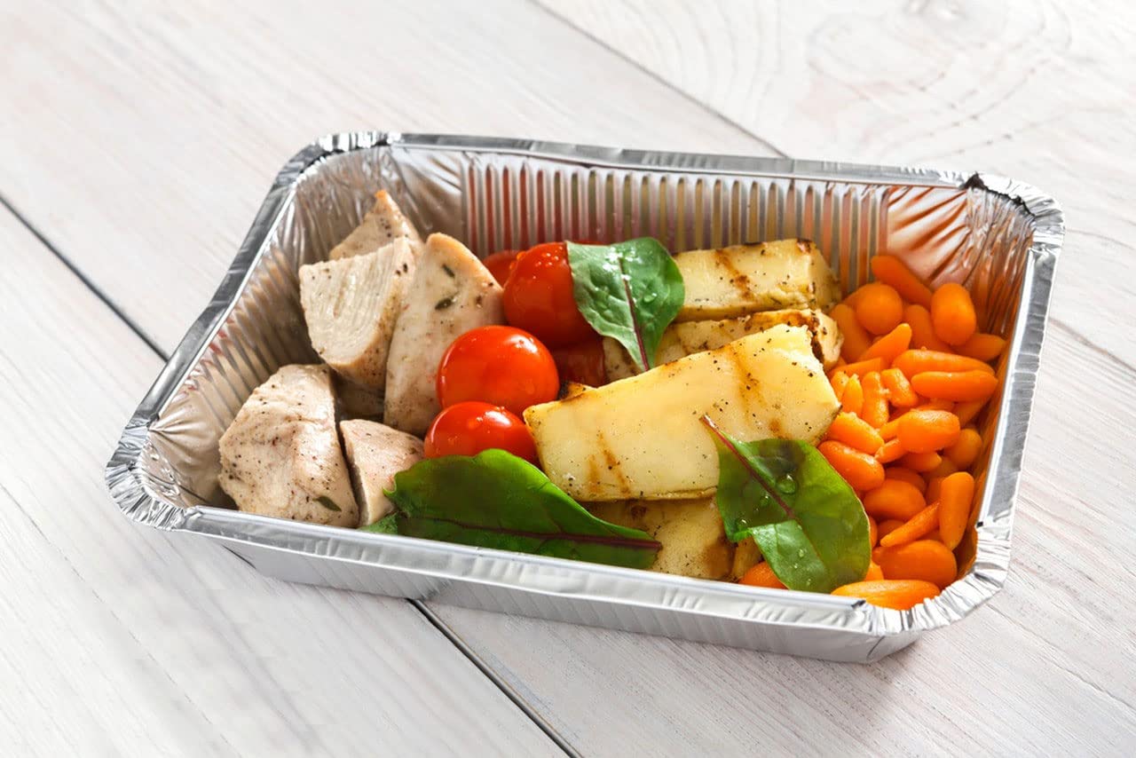 ASelected 50-Pack Disposable Aluminum Foil Trays with Lids | 26x19x6cm | 1900ml Capacity 7