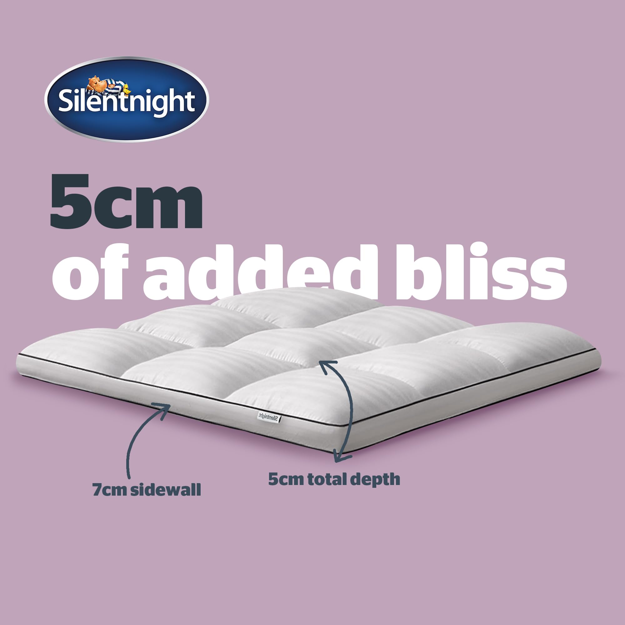 Silentnight Hotel Collection Mattress Topper - Single Bed | 5cm Depth | Hypoallergenic 3
