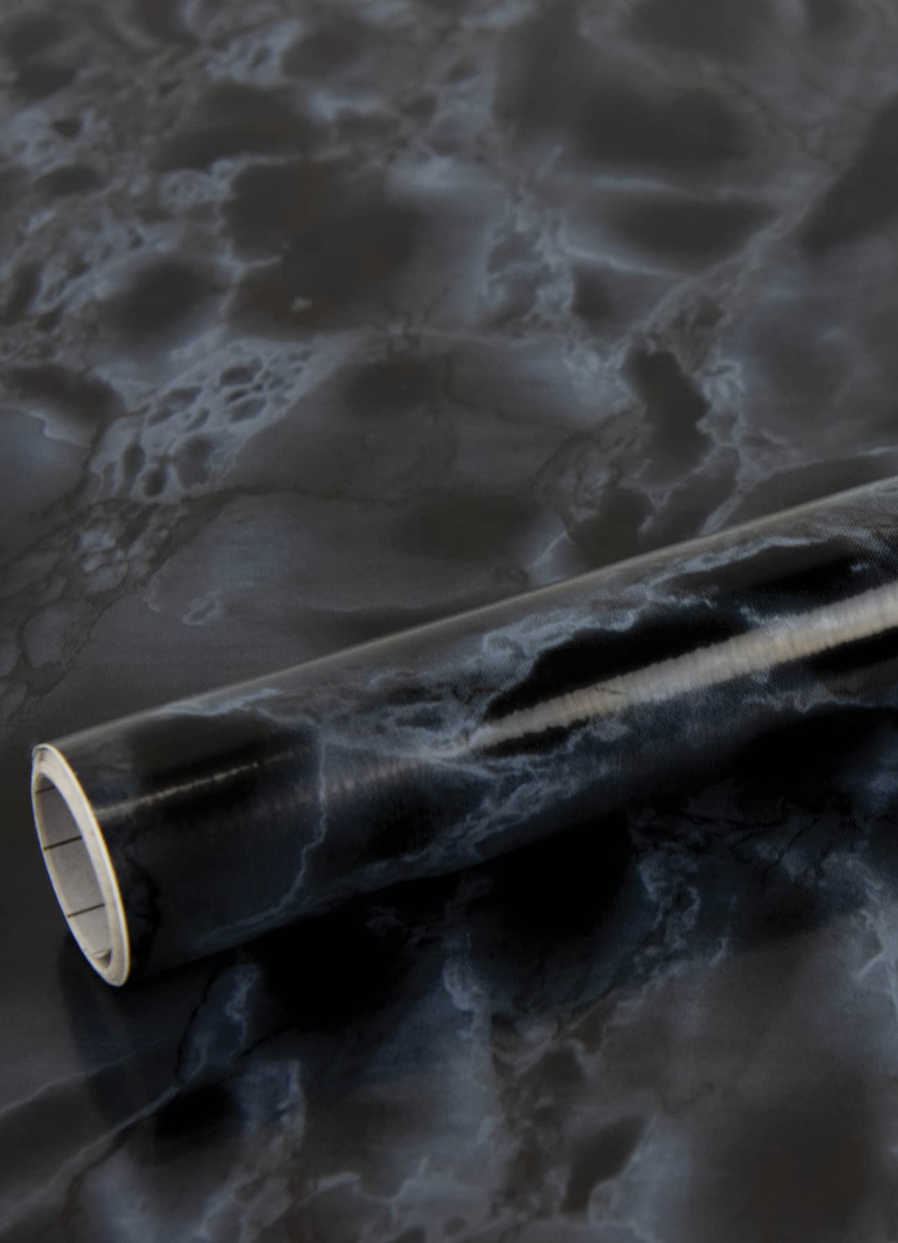 Fablone Self Adhesive Plastic Film - Black Marble Effect | 67.5cm x 2m Roll | FAB10355 3