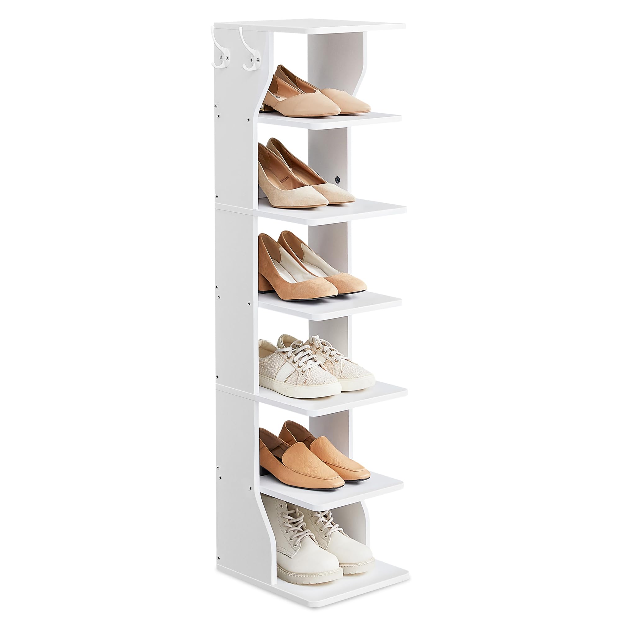 VASAGLE Slim Shoe Rack - 6-Tier Storage | 30cm Wide | 10kg Max Load per Shelf | White 1
