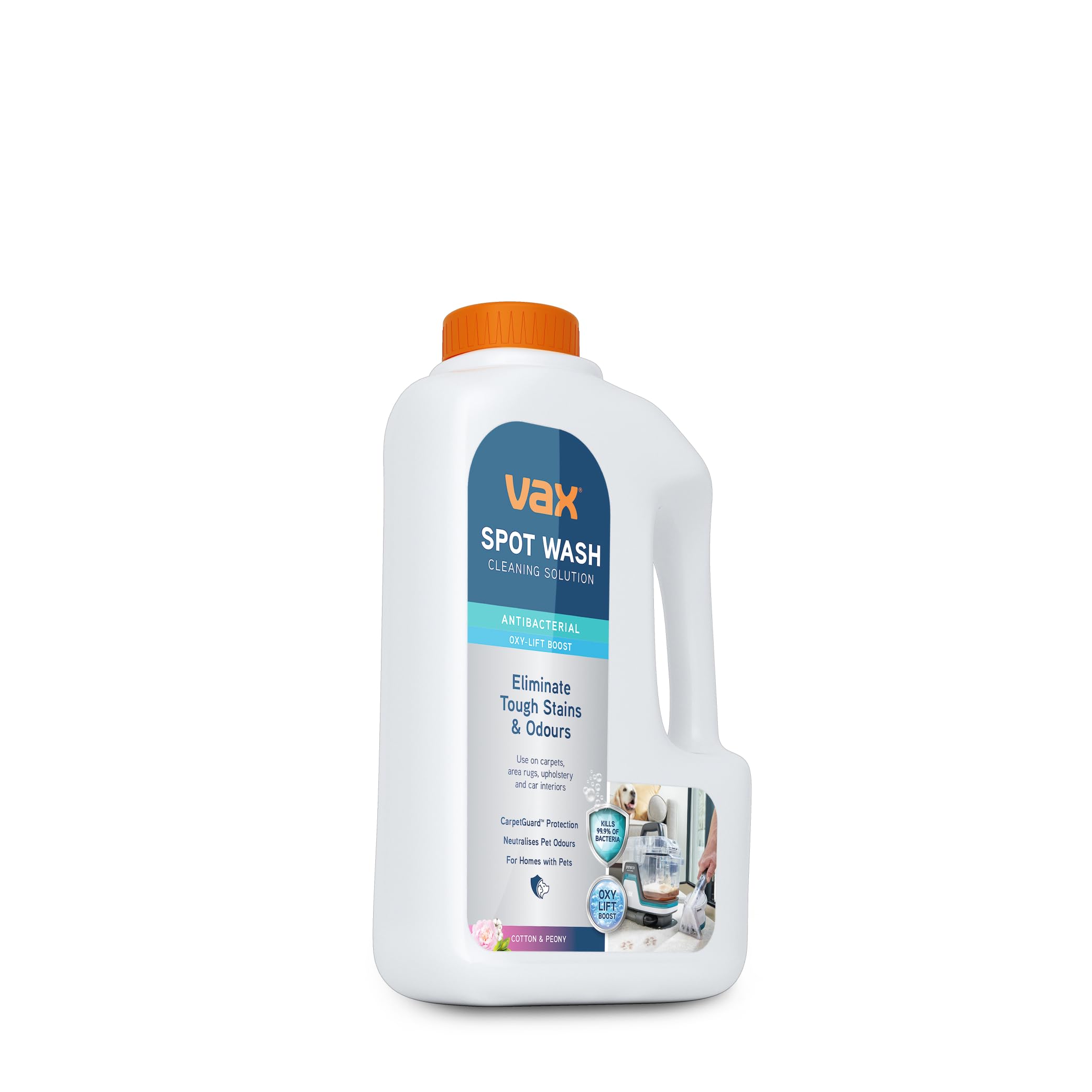 Vax SpotWash Antibacterial Carpet Cleaning Solution - 1.5L | Kills 99.9% Bacteria | Pet Safe