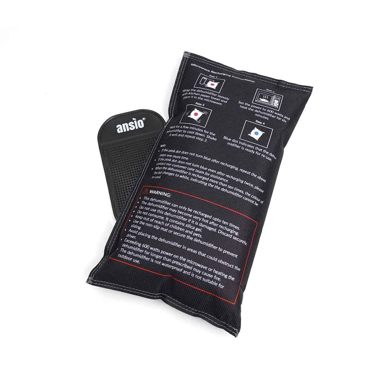ANSIO Reusable Car Dehumidifier Bag - 900g Moisture Absorber | Pack of 2 | Microwave Rechargeable 9
