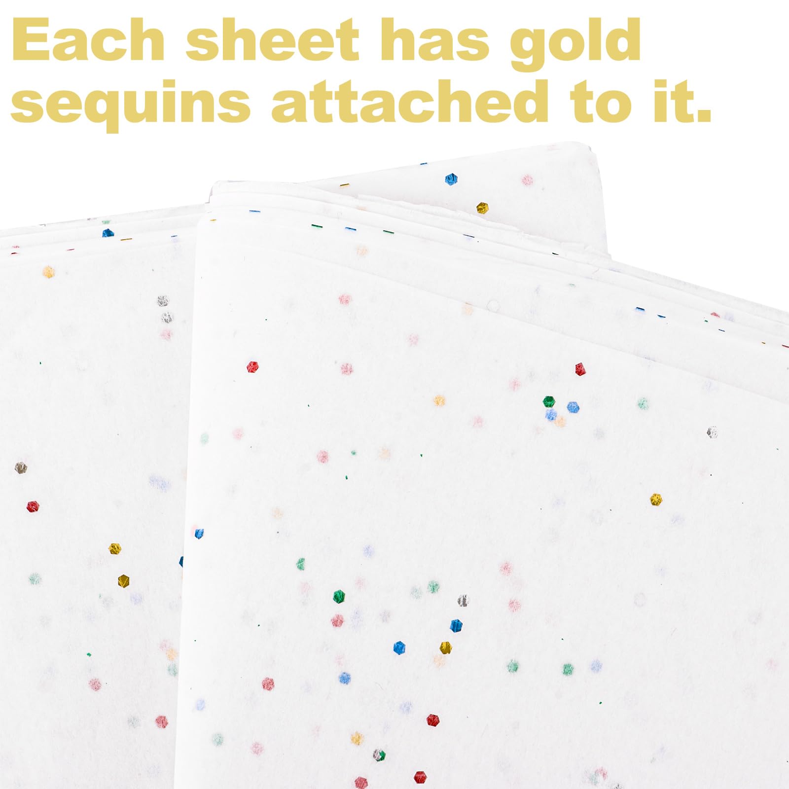 ASelected 72 Sheets White Glitter Tissue Paper for Gift Wrapping | 50x70 CM Sheets | Reusable Material 5