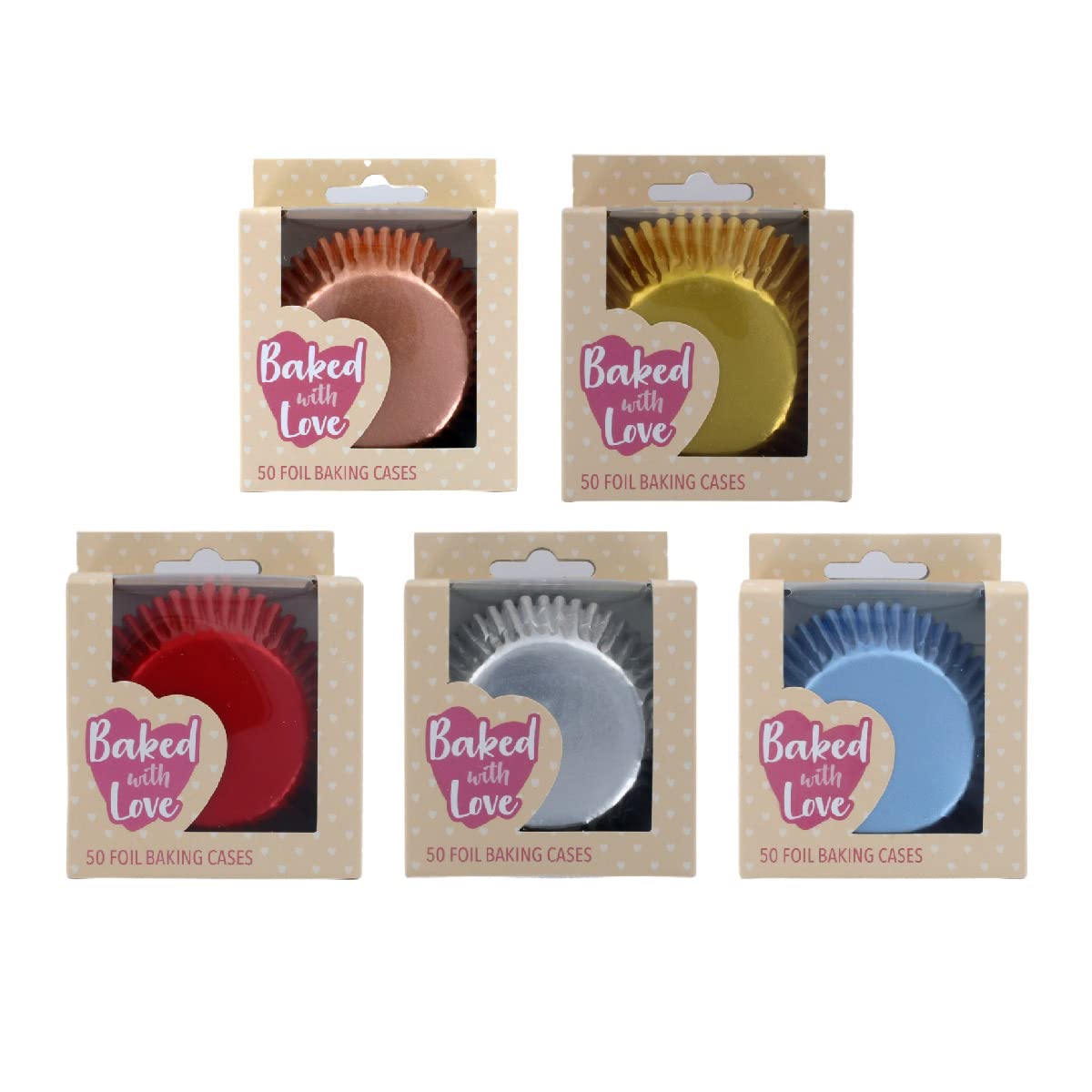 Baked with Love Pink Foil Lined Baking Cases - 50 Pack | Standard Size | Greaseproof 5