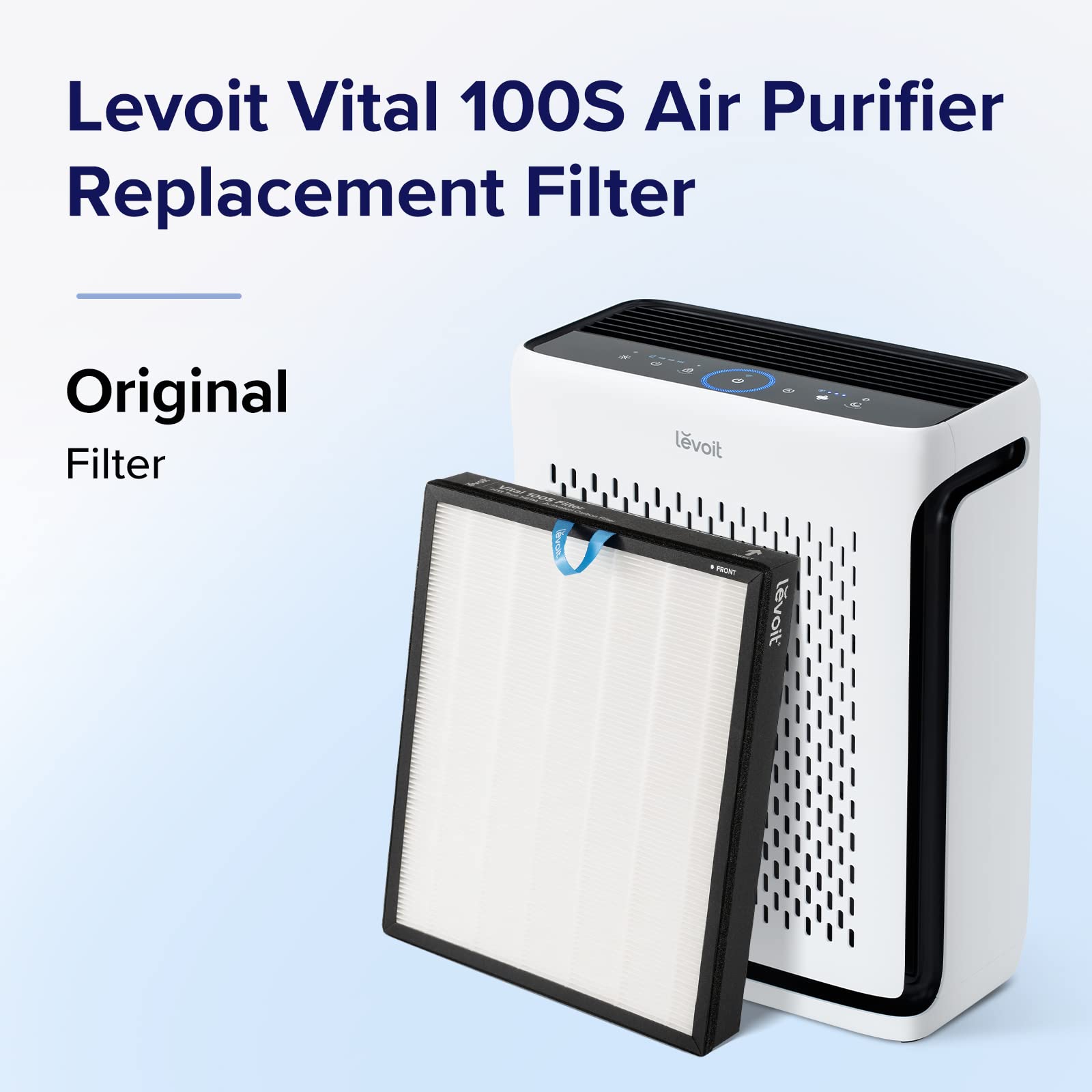 Levoit Genuine 3-in-1 Air Purifier Replacement Filter for Vital 100S | Activated Carbon | White 2
