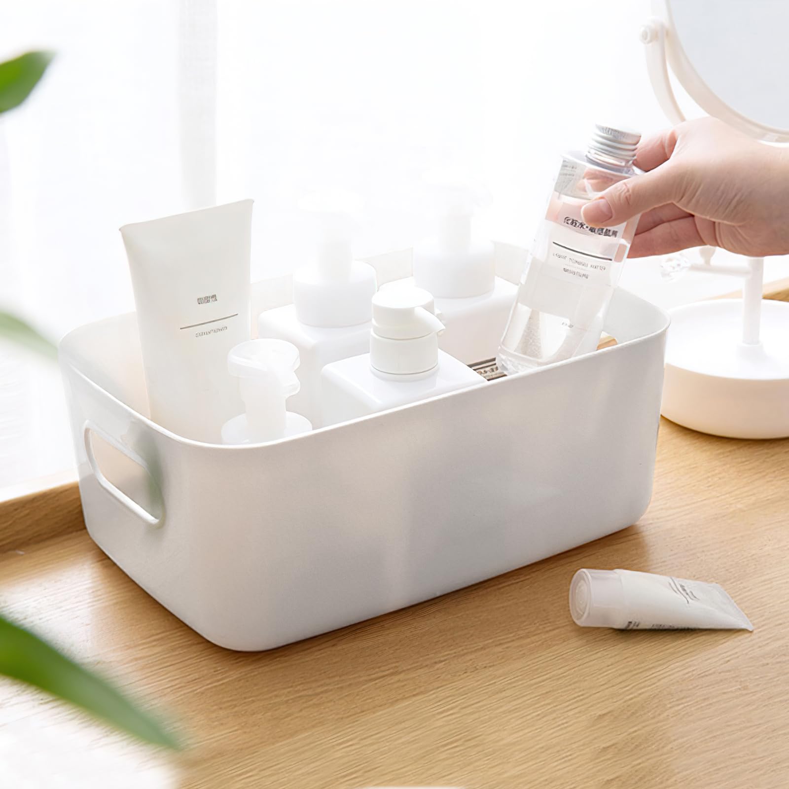 Woobroo 10 Pack Storage Boxes - Stackable White PP Plastic Organizers | 24x16x10 cm 4