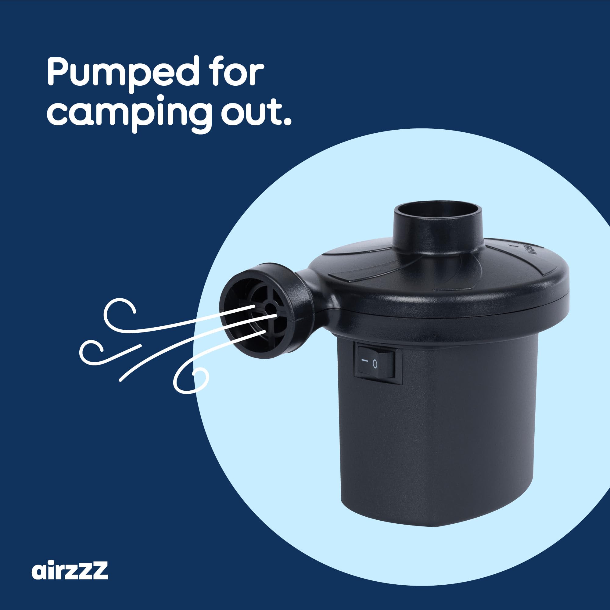 airzzZ 240V Electric Air Pump - Fast Inflate/Deflate with 3 Nozzle Sizes | 150W Power 3