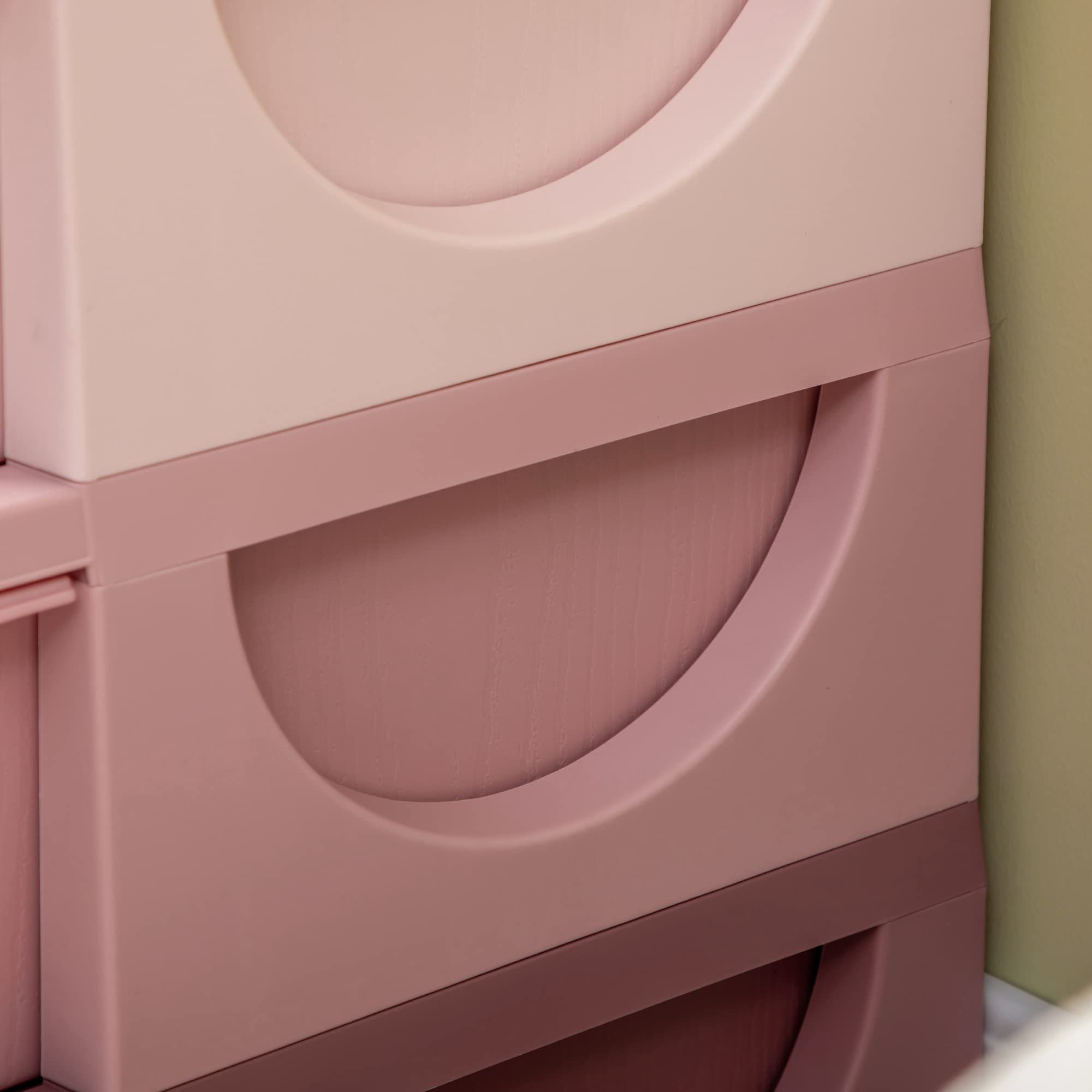 HOMCOM 6-Drawer Plastic Toy Storage Unit for Kids | 3-Tier Organization | Pink | 75L x 37W x 56.5H cm 9