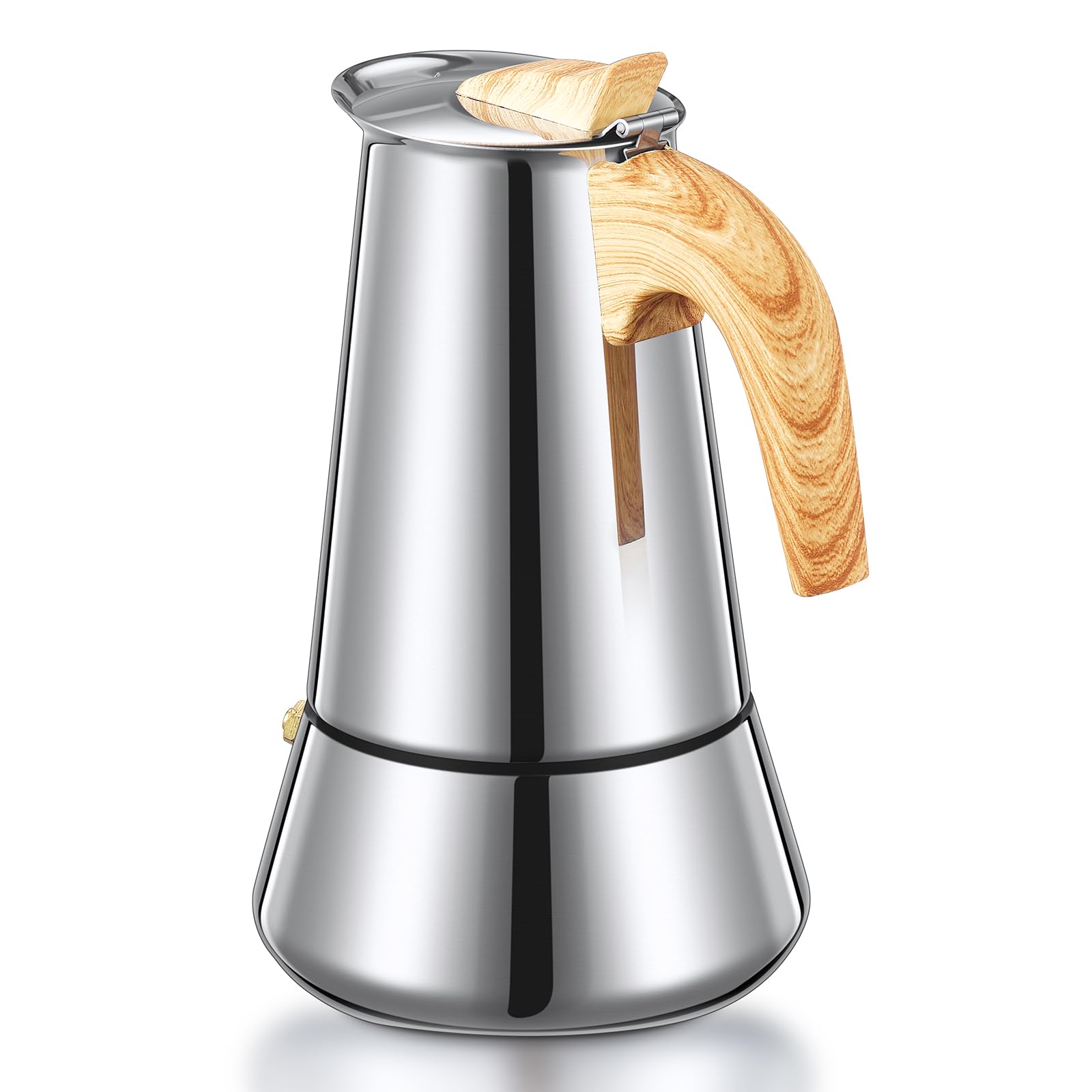 Yabano Moka Pot - 6 Cup Stainless Steel Stovetop Espresso Maker | Induction Compatible