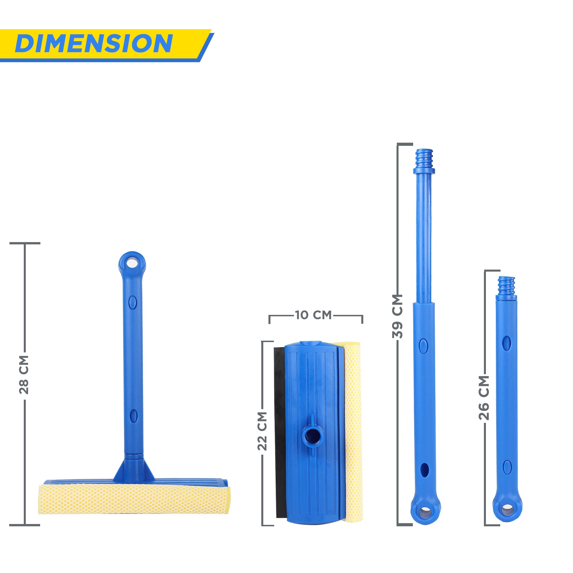 Goodyear 2 In 1 Window Squeegee | Flexible Rubber Blade | Netted Sponge Scrubber 6