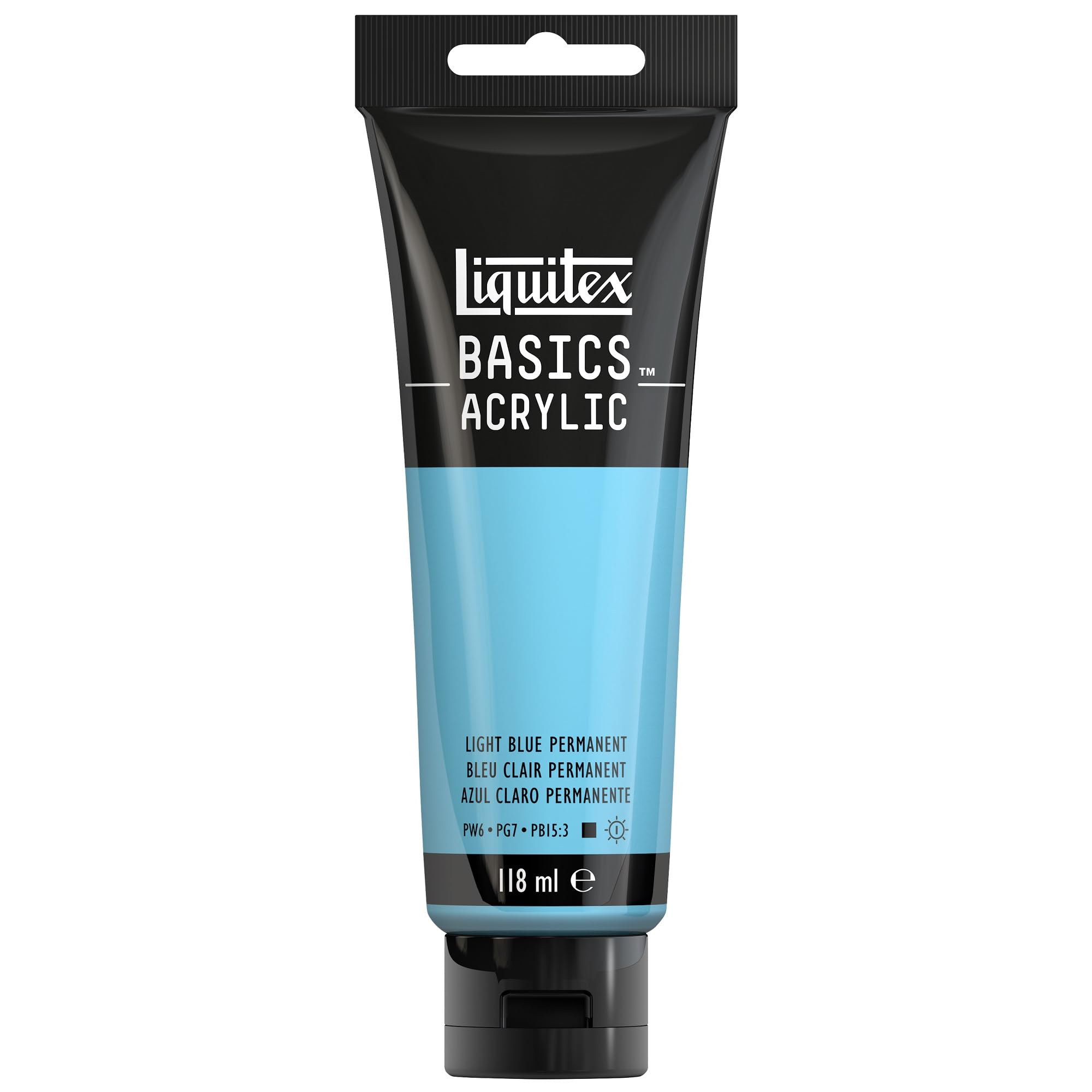 Liquitex Basics Acrylic Paint - Light Blue Permanent | 118 ml Tube | Archival Quality 1