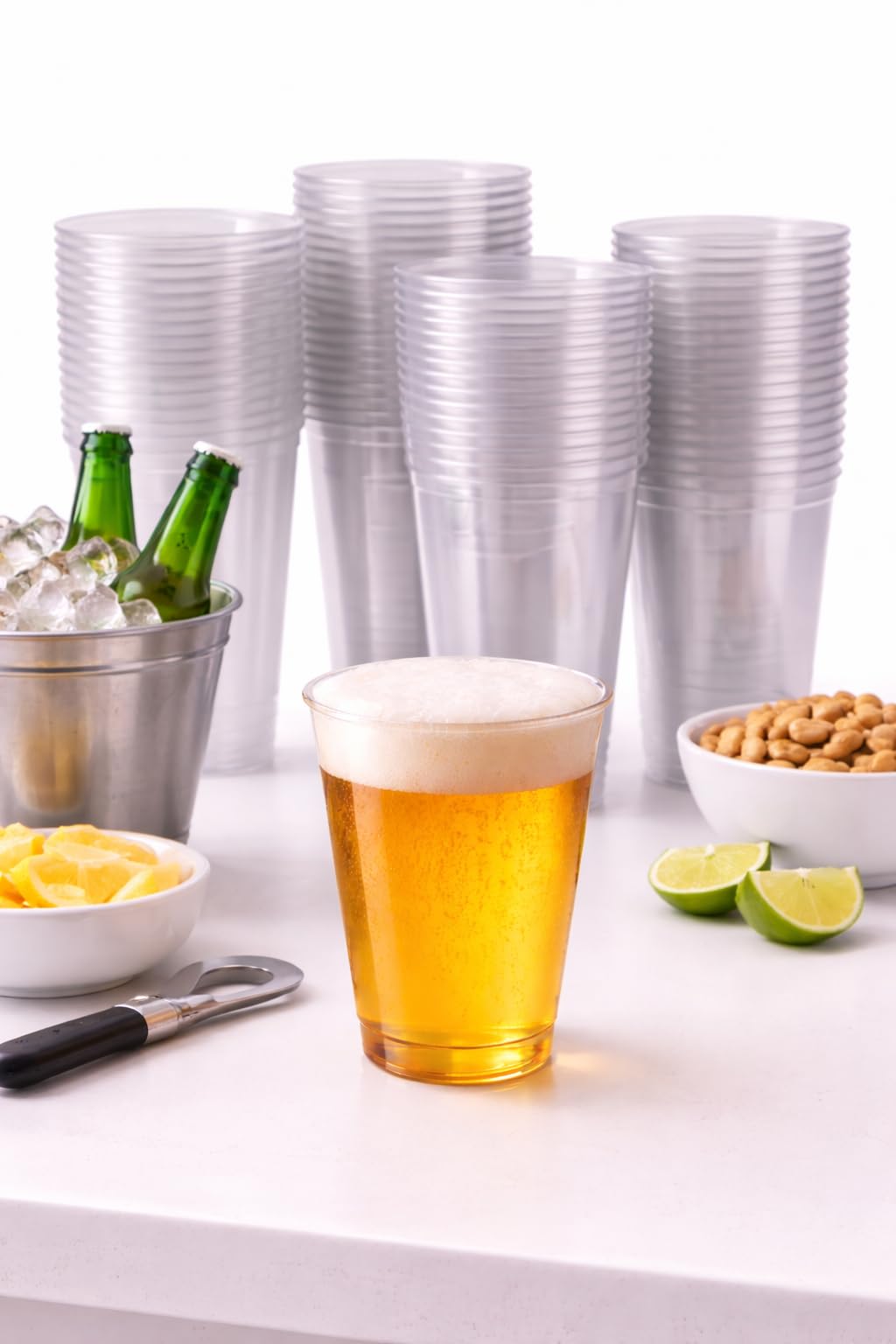 1ABOVE Half Pint Plastic Beer Glasses - 50 Pack, 330ml Capacity, Heavy Duty Transparent Tumblers 8
