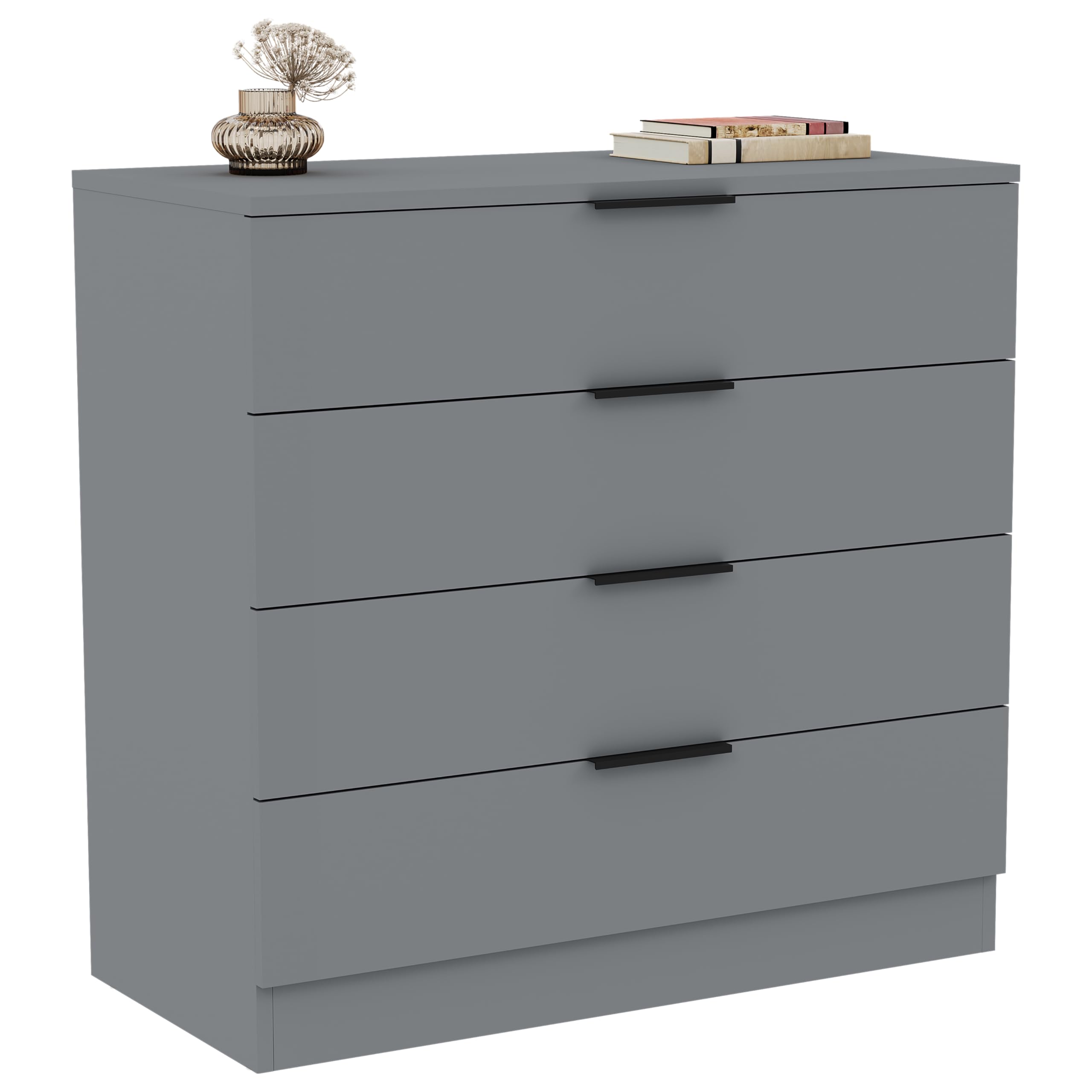 Vida Designs Trega 4 Drawer Chest of Drawers - Compact Grey Storage | 74H x 66W x 36D cm 7