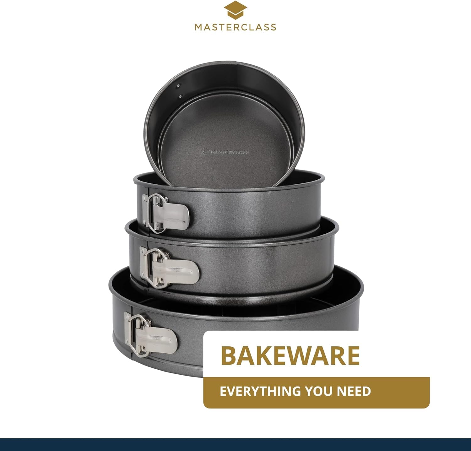 MasterClass KCMCHB10 Non-Stick Quick-Release Springform Cake Tin | 23 cm (9 Inch) | Carbon Steel 7
