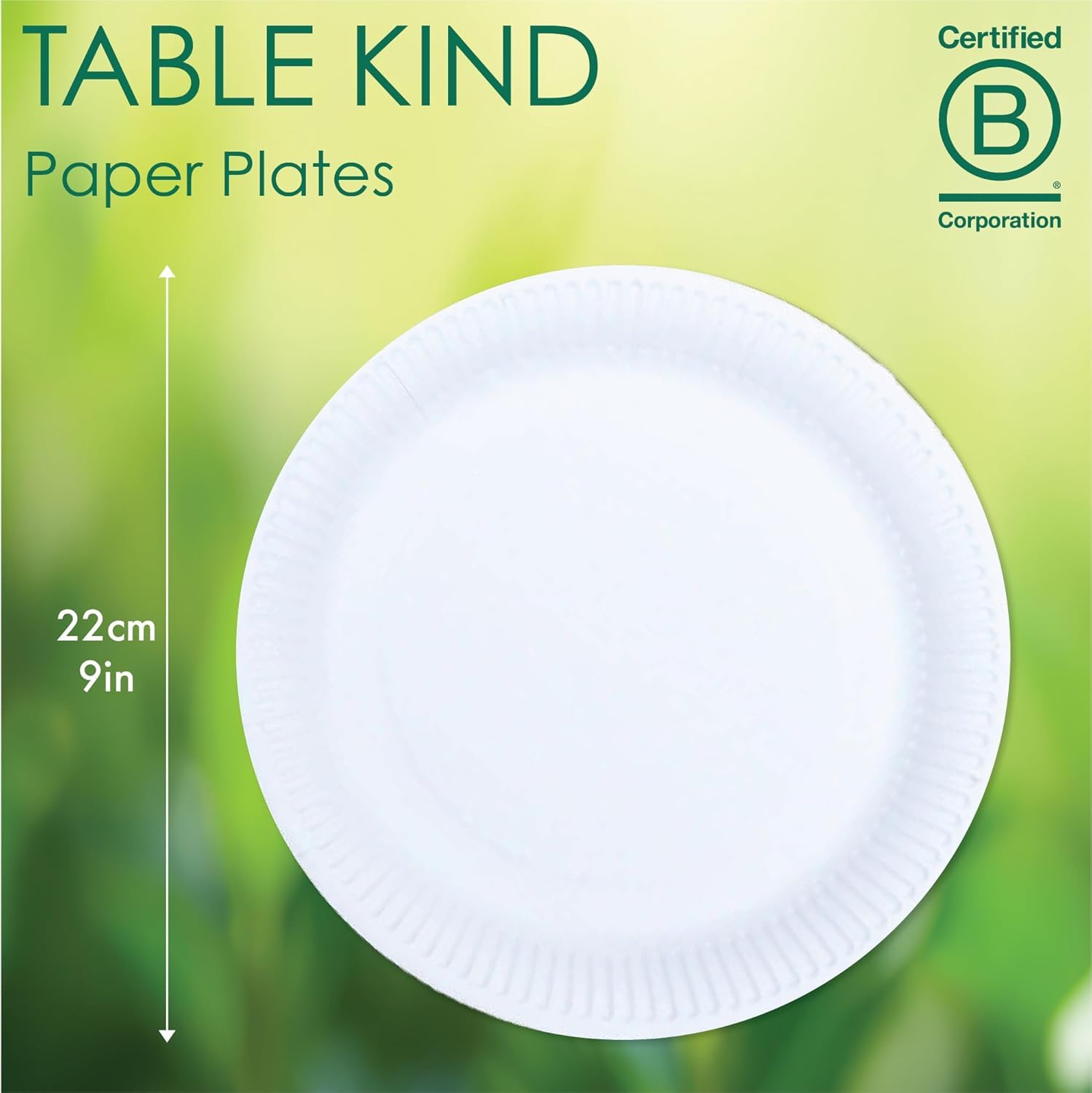 Talking Tables Table Kind White Paper Plates - 80 Pack | 22cm Diameter | Eco-Friendly & Compostable 3