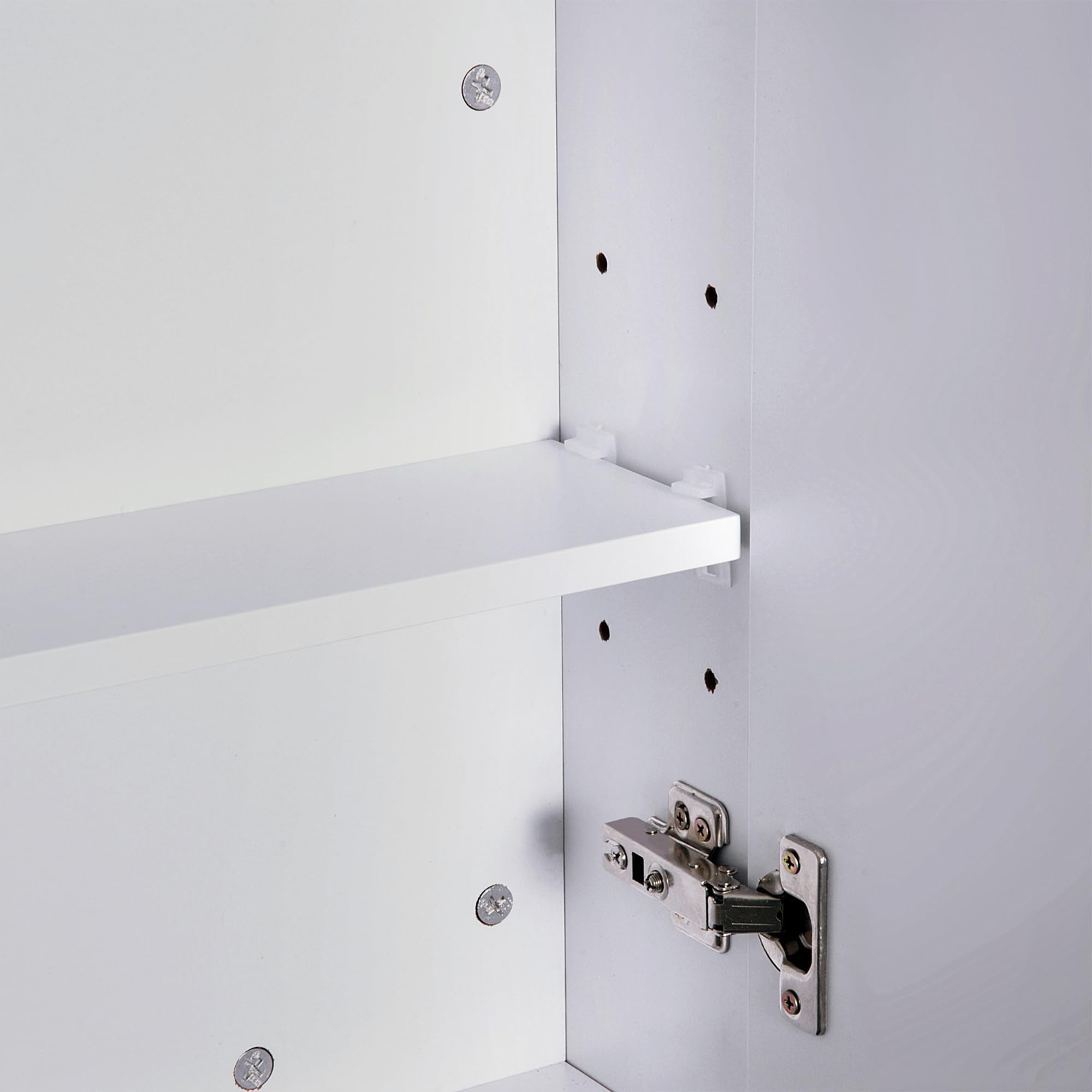 HOMCOM Wall Mount Bathroom Mirror Cabinet with Adjustable Shelf | White MDF | 60W x 15D x 75H cm 9